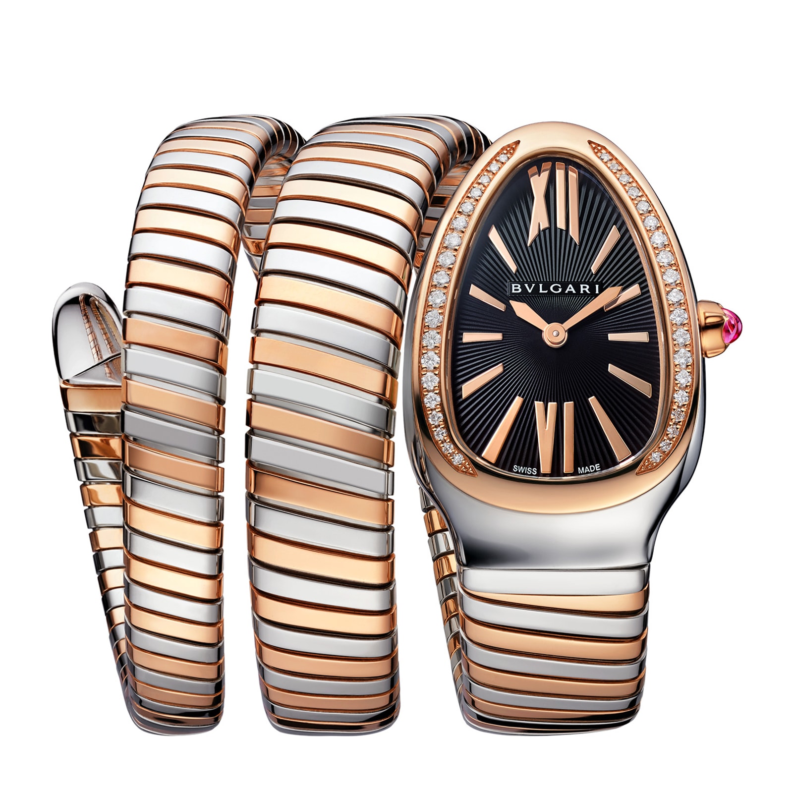 Bvlgari Serpenti 102099 Watch | 35mm Steel & Rose Gold | Quartz Black Dial - Image 3