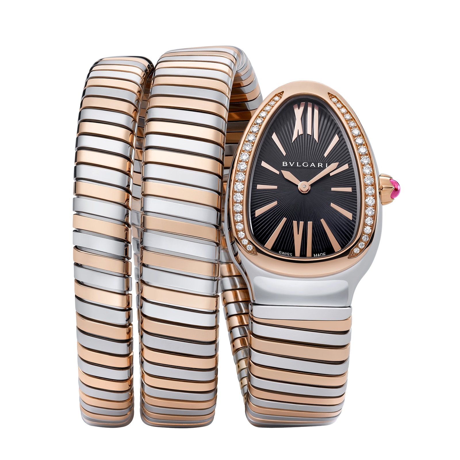 Bvlgari Serpenti 102099 Watch | 35mm Steel & Rose Gold | Quartz Black Dial - Image 4