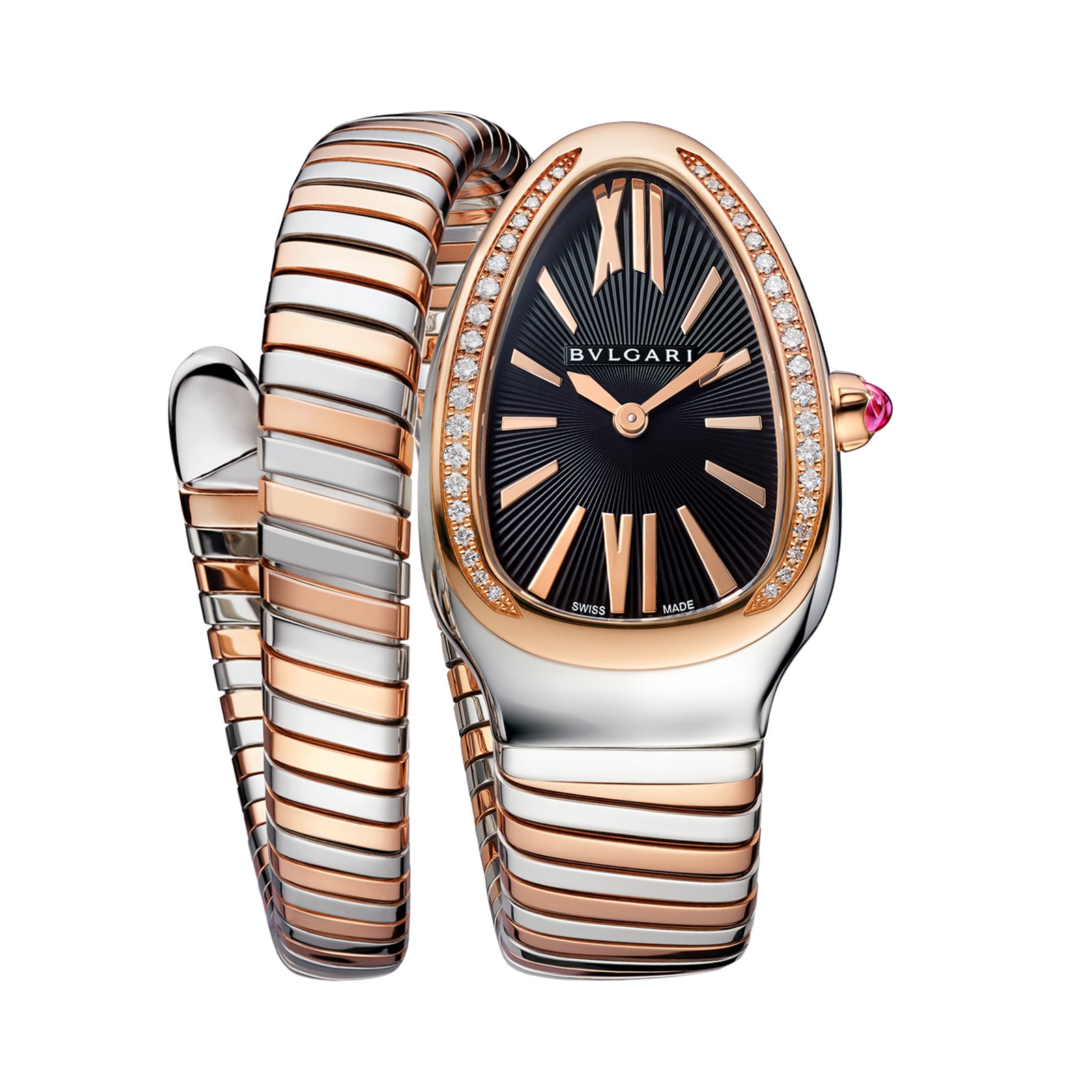 Bvlgari Serpenti 102098 Replica Watch | 35mm Black Dial | Stainless Steel & Gold - Image 3