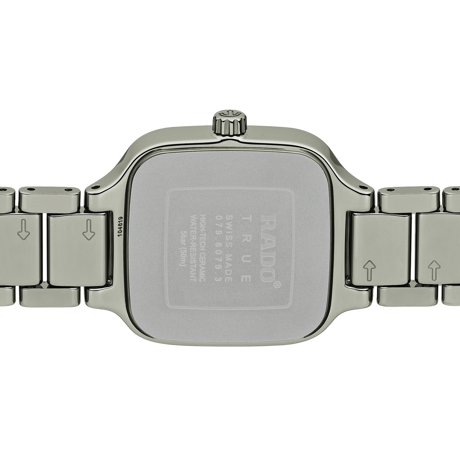 Rado True Square Ceramic Quartz Grey Watch | 28mm Diamond Markers - Image 3