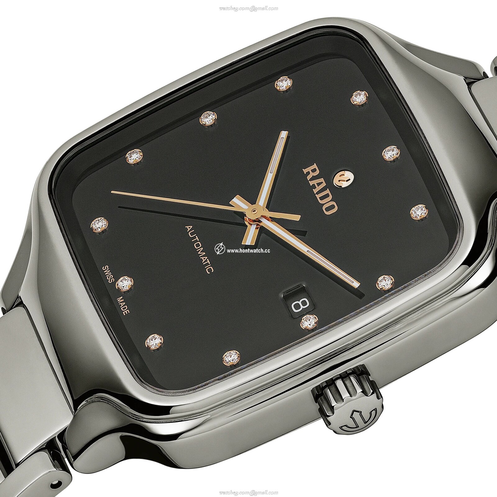 Rado True Square R27077702 Ceramic Automatic Grey Watch | 38mm Diamonds - Image 2