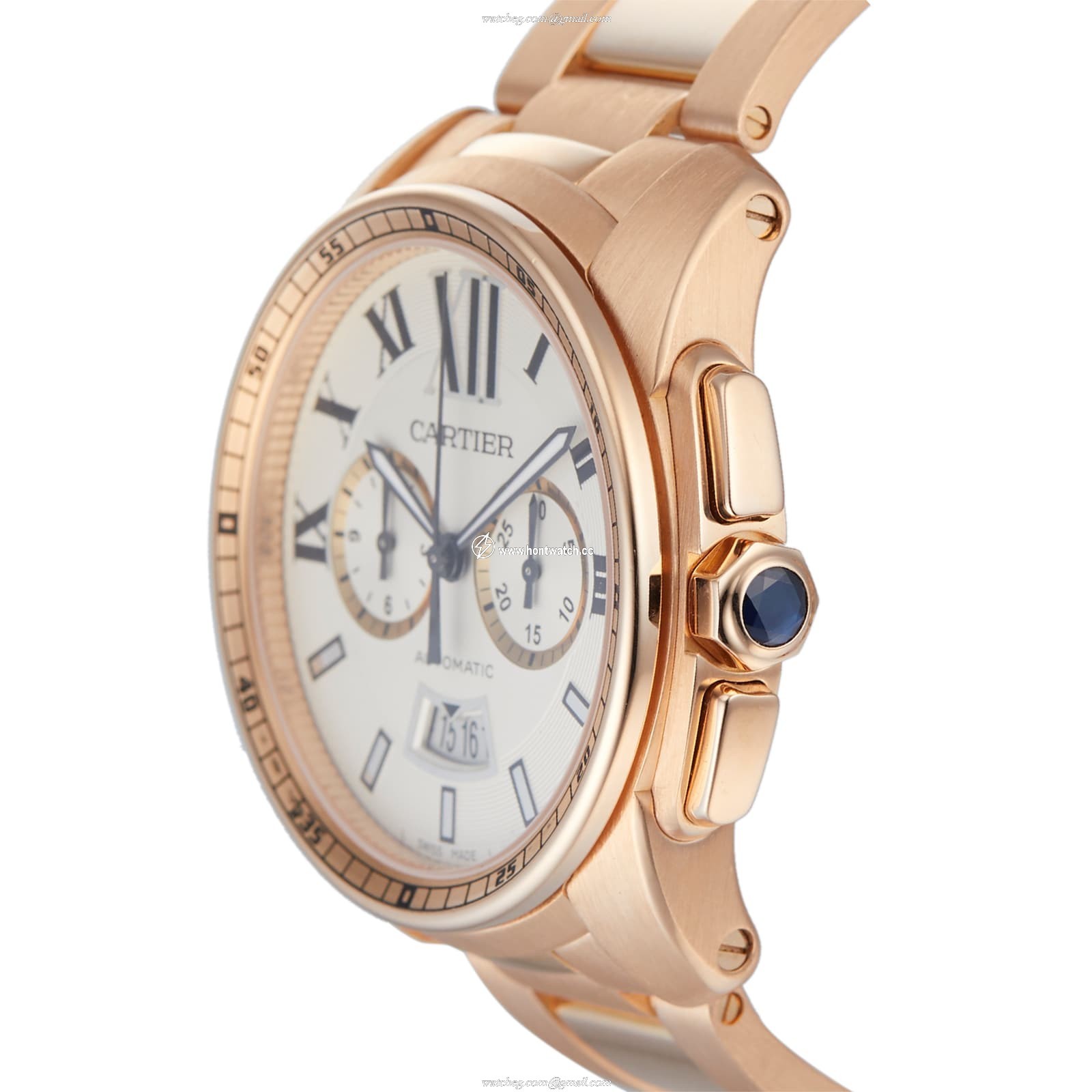 Cartier W7100047/3577 Rose Gold Automatic Silver Watch - 42mm - Image 2