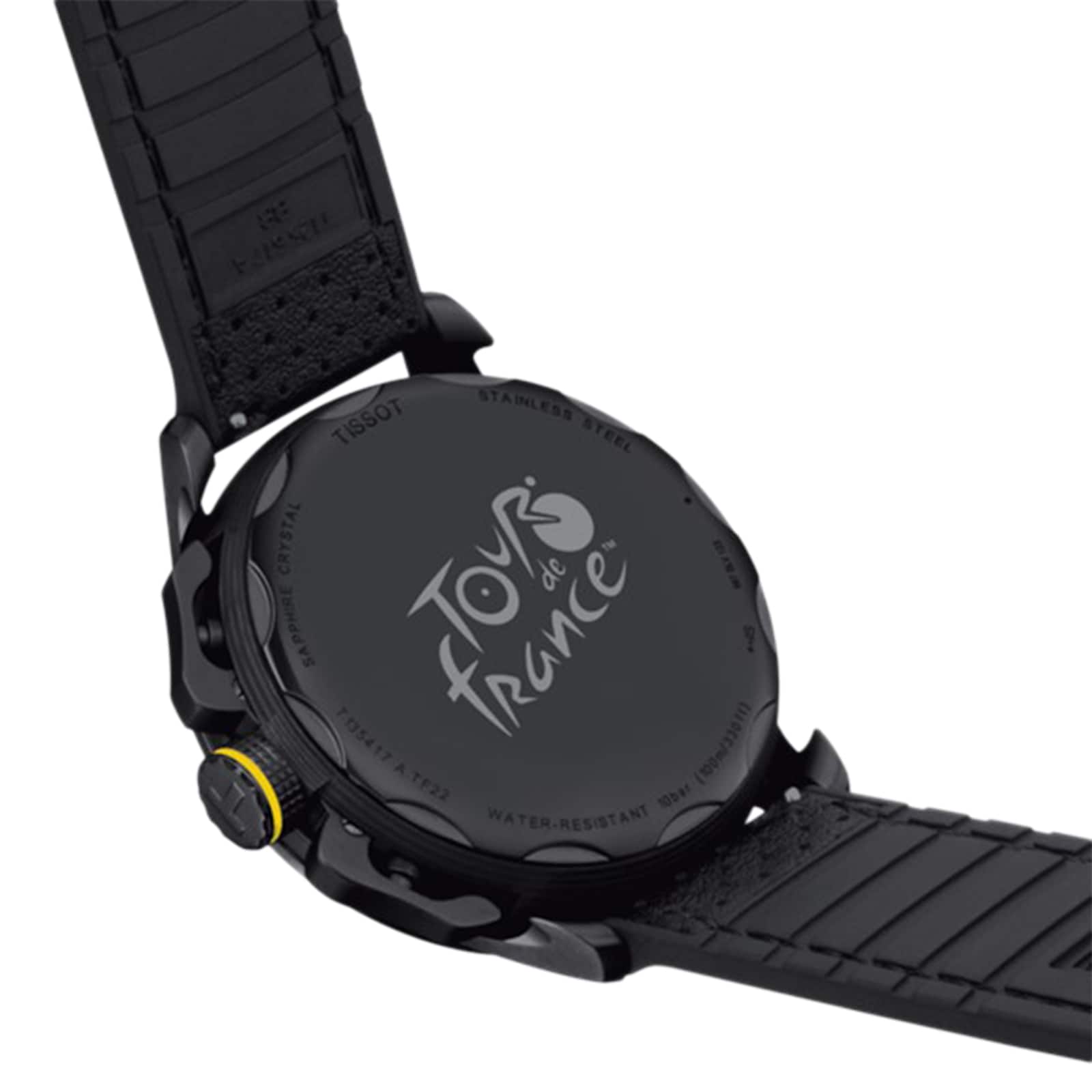 Tissot T-Race Chronograph - 45mm Black PVD & Leather - Quartz Watch - Image 3