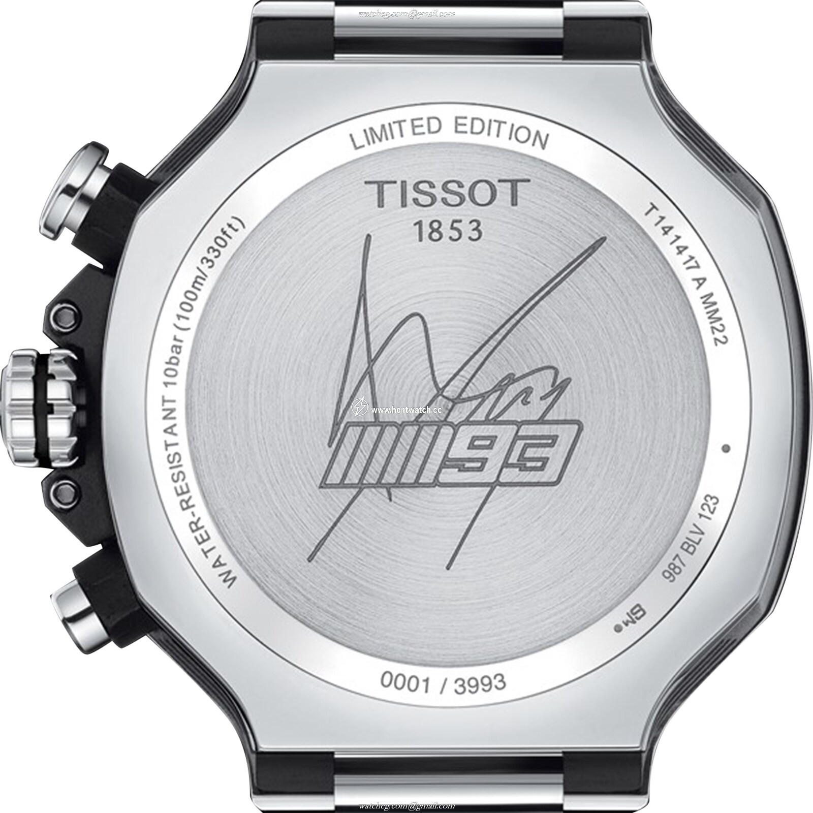 Tissot T-Race T1414171105100 | 45mm Stainless Steel Quartz Watch - Black Dial - Image 2