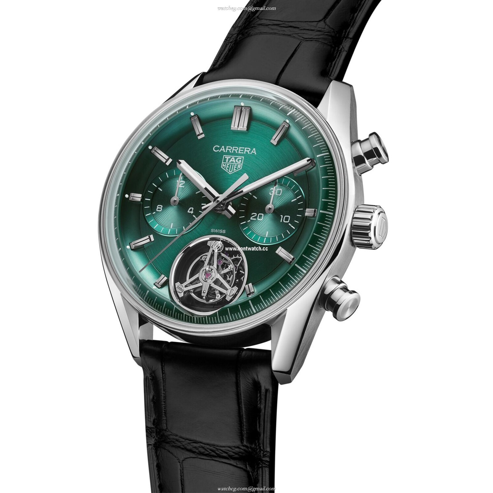 TAG Heuer Carrera Automatic Green Dial 42mm - Stainless Steel Watch - Image 2
