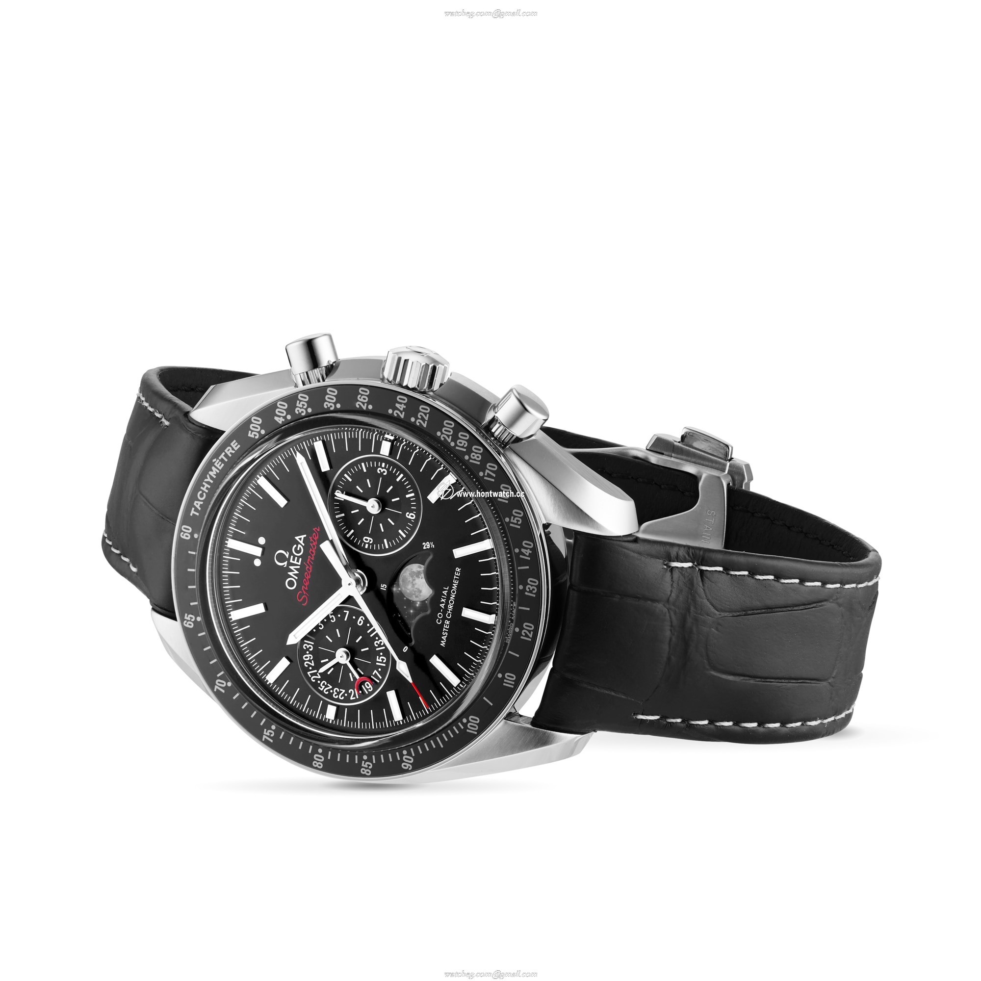 Omega Speedmaster Moonphase Automatic 44mm - Black Dial Stainless Steel - Image 2