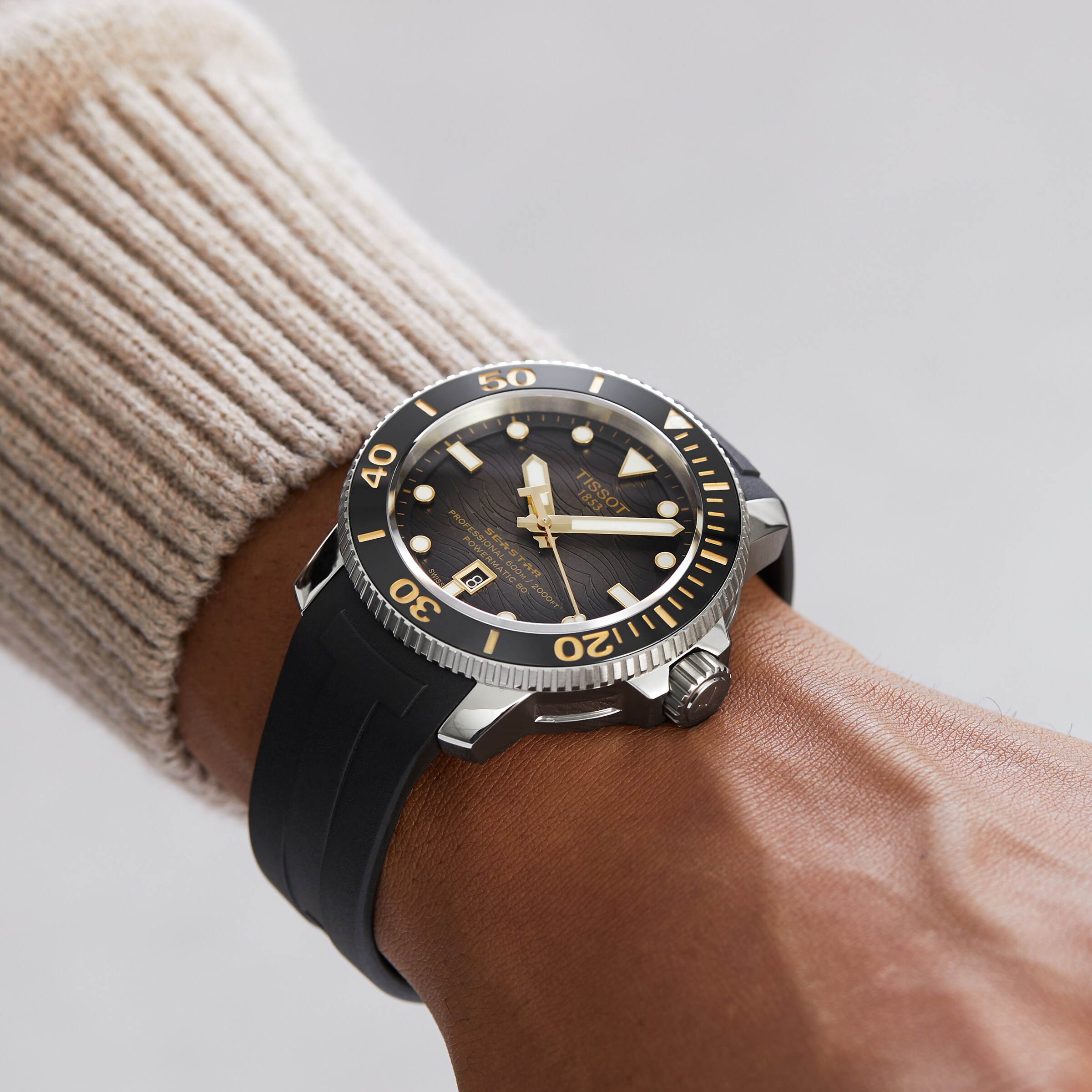 Tissot T-Sport Seastar 2000 Automatic Watch - 46mm Black Dial - 600M Water Resistant - Image 4