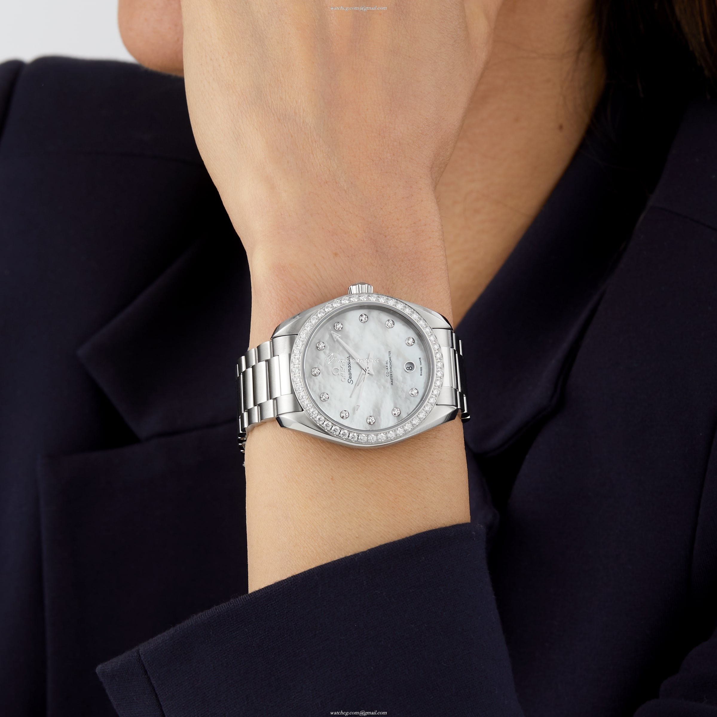 Omega Seamaster Aqua Terra 38mm Automatic White Dial Diamond Watch - Image 2
