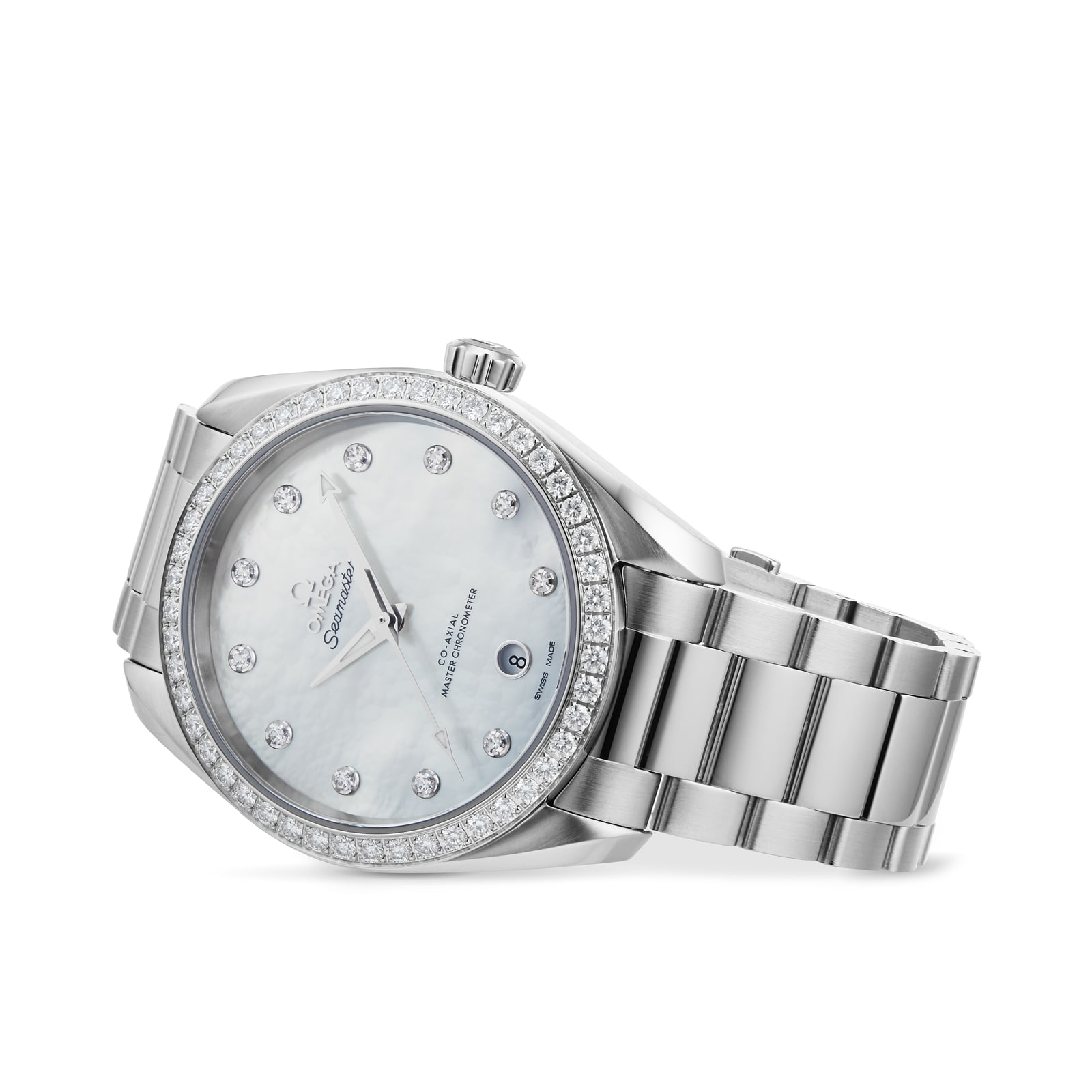 Omega Seamaster Aqua Terra 38mm Automatic White Dial Diamond Watch - Image 3