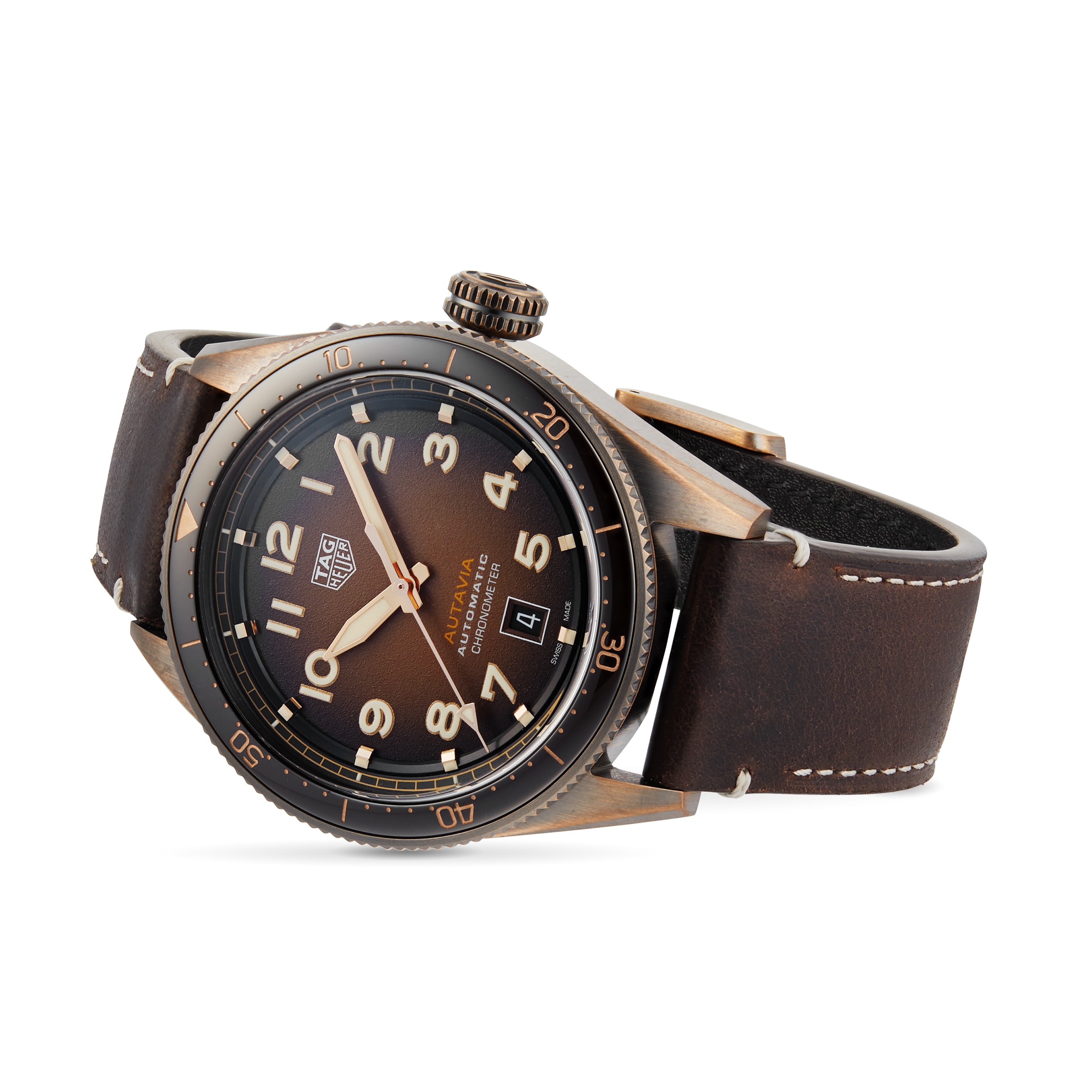TAG Heuer Autavia Bronze Automatic Watch - 42mm Brown Dial | Replica - Image 3