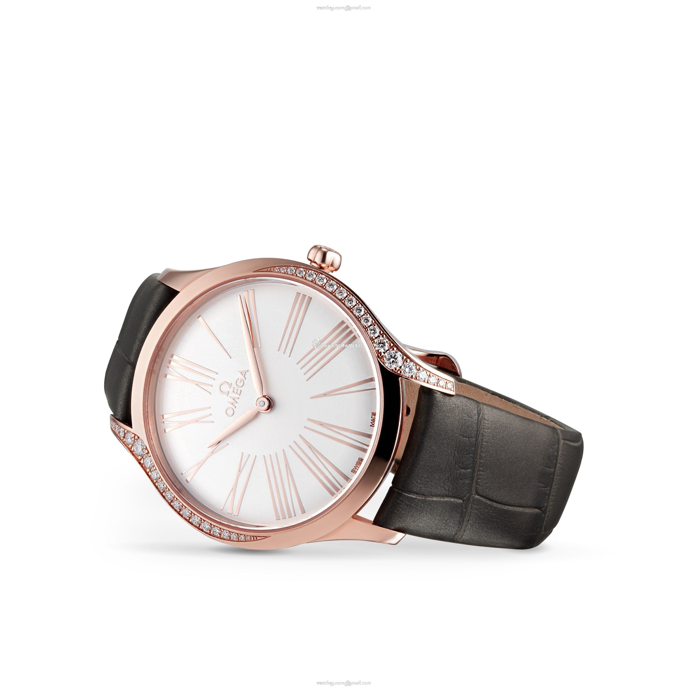 Omega De Ville 36mm 18ct Rose Gold Quartz Watch | Silver Dial | Leather Strap - Image 2