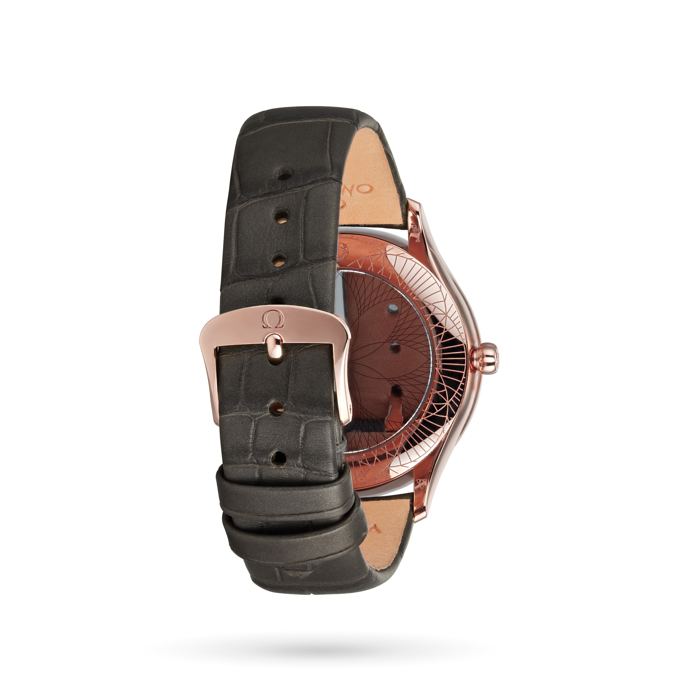 Omega De Ville 36mm 18ct Rose Gold Quartz Watch | Silver Dial | Leather Strap - Image 3