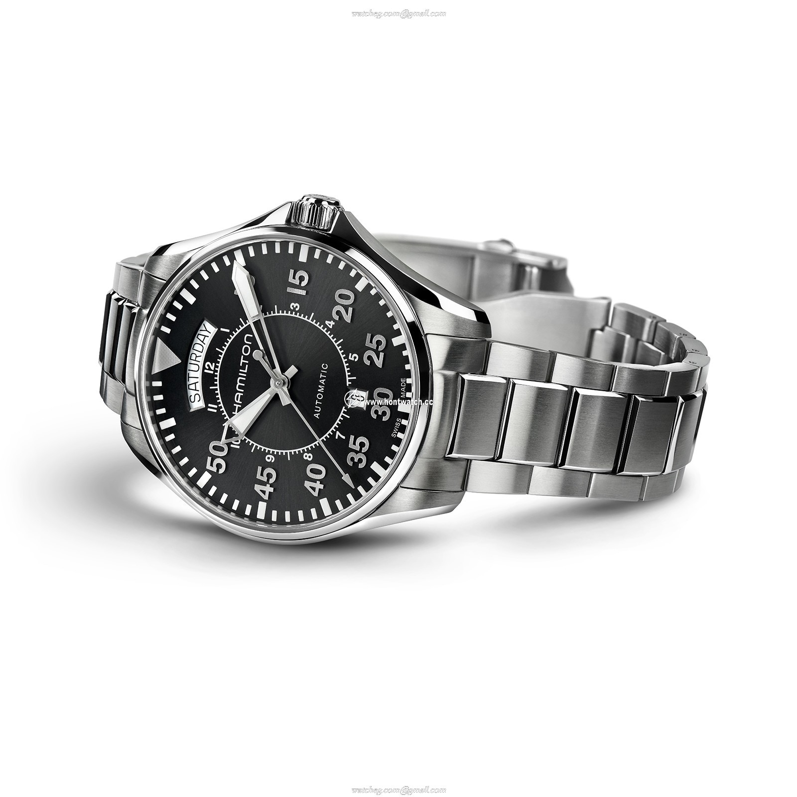 Hamilton Khaki Aviation H64615135 Automatic Watch - 42mm Black Dial | Stainless Steel - Image 2
