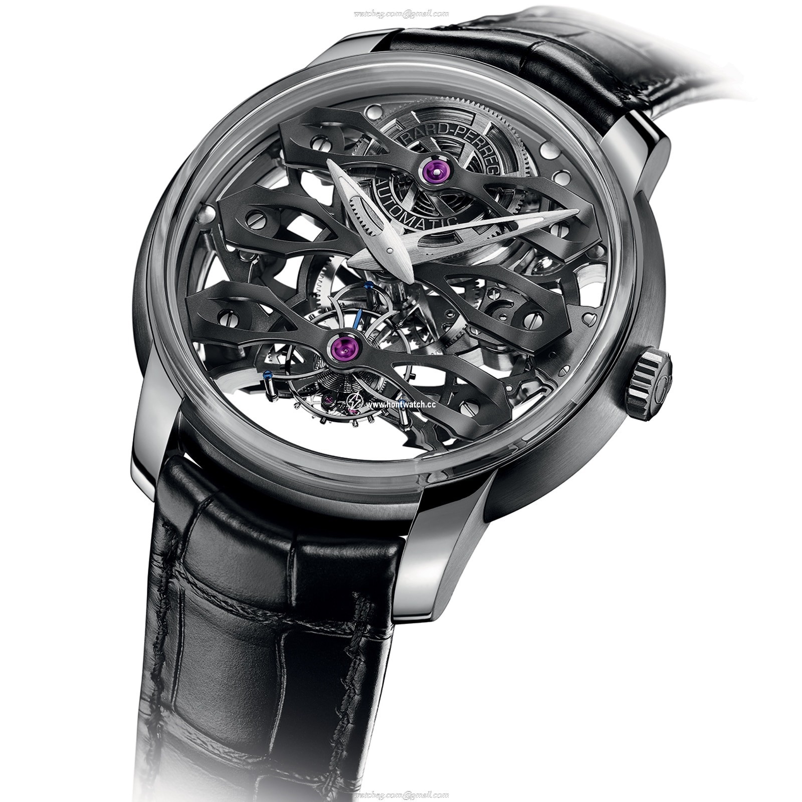 Girard-Perregaux Bridges Titanium Automatic Watch - 45mm Case - Alligator Strap - Image 2