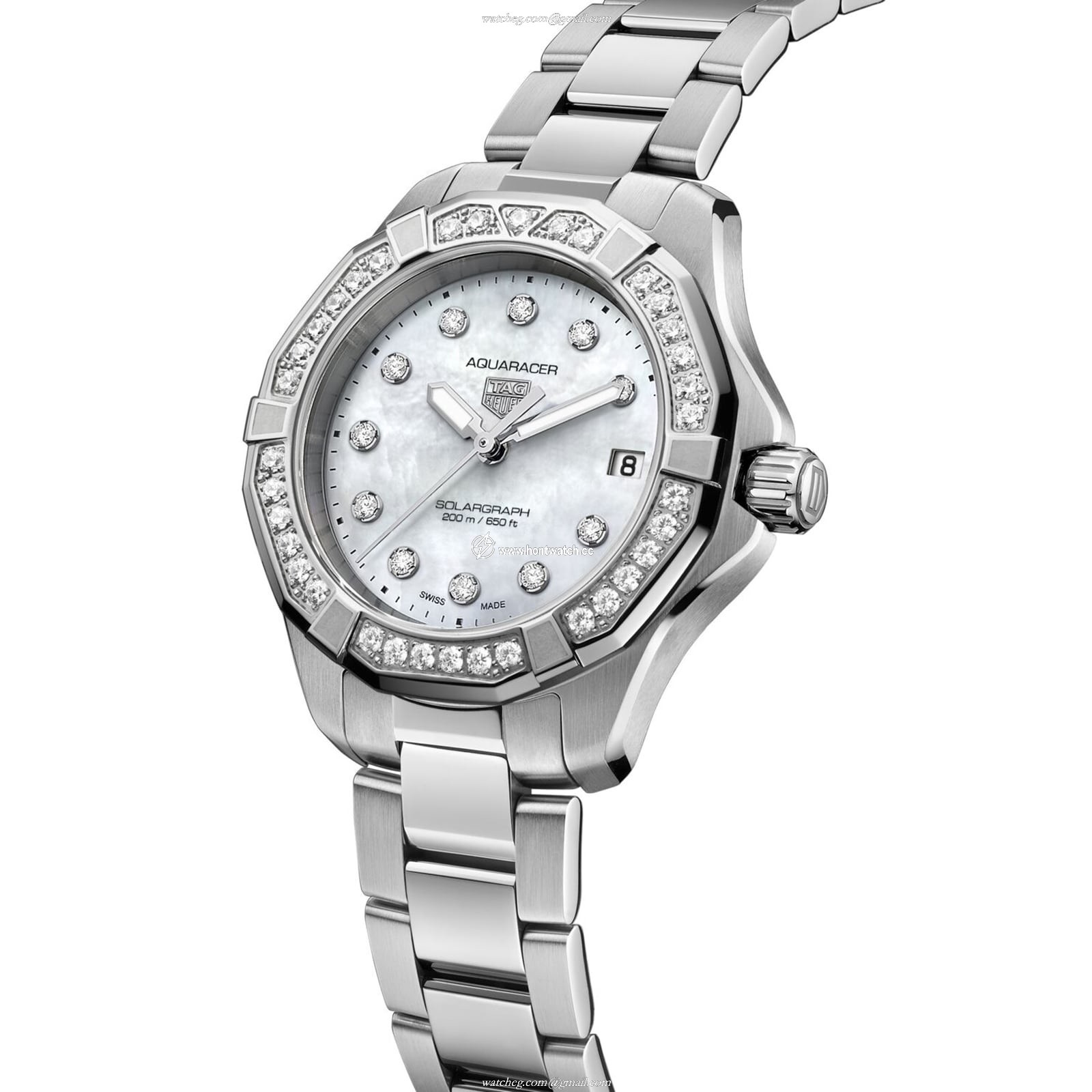 TAG Heuer Aquaracer WBP1314.BA0005 | 34mm Solar | Mother of Pearl & Diamond - Image 2