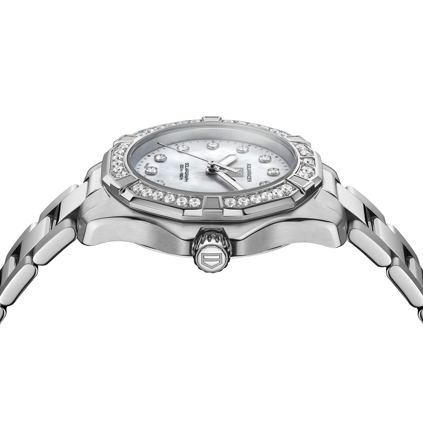 TAG Heuer Aquaracer WBP1314.BA0005 | 34mm Solar | Mother of Pearl & Diamond - Image 4