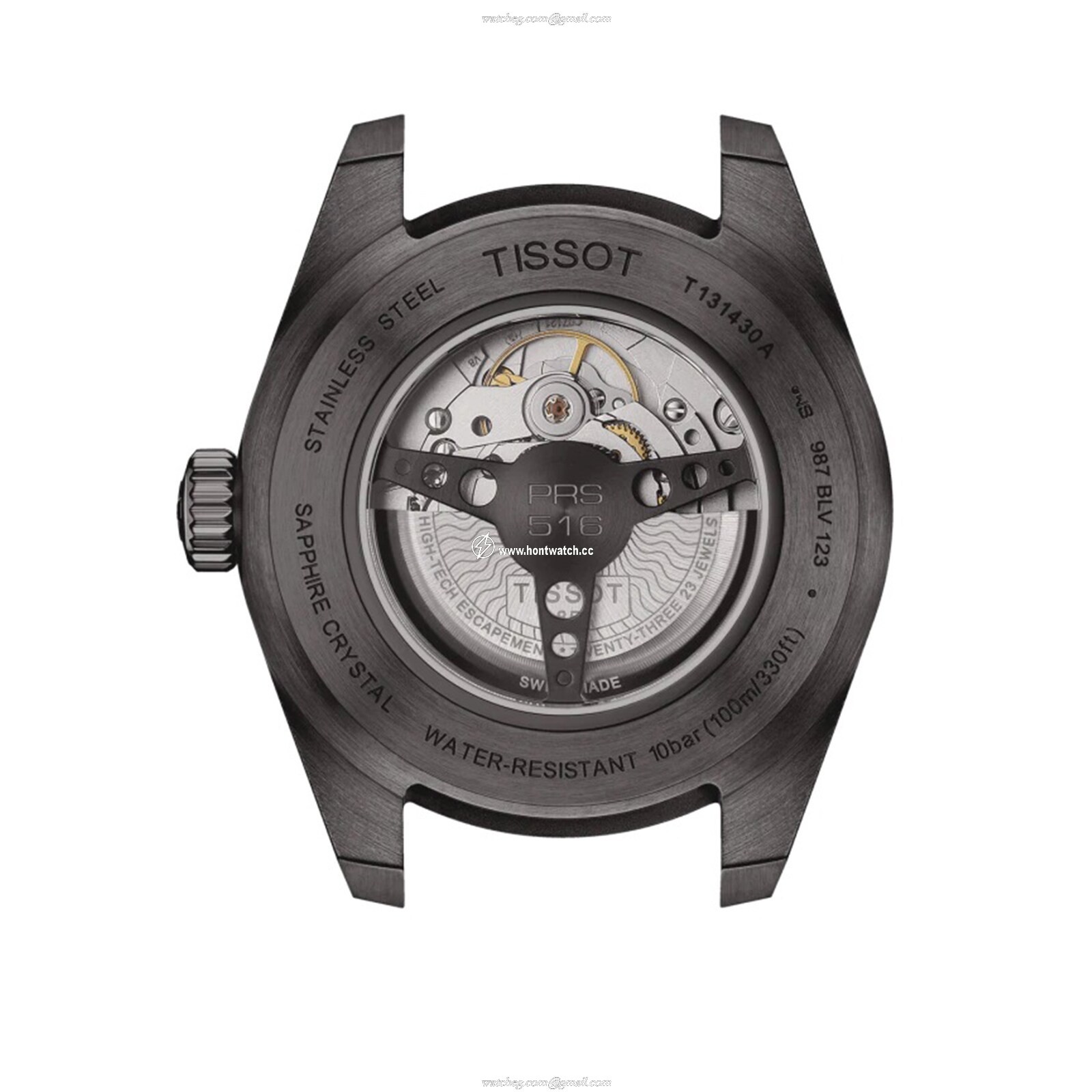 Tissot T-Sport PRS 516 Automatic Watch - 42mm Black Dial & Leather Strap - Image 2