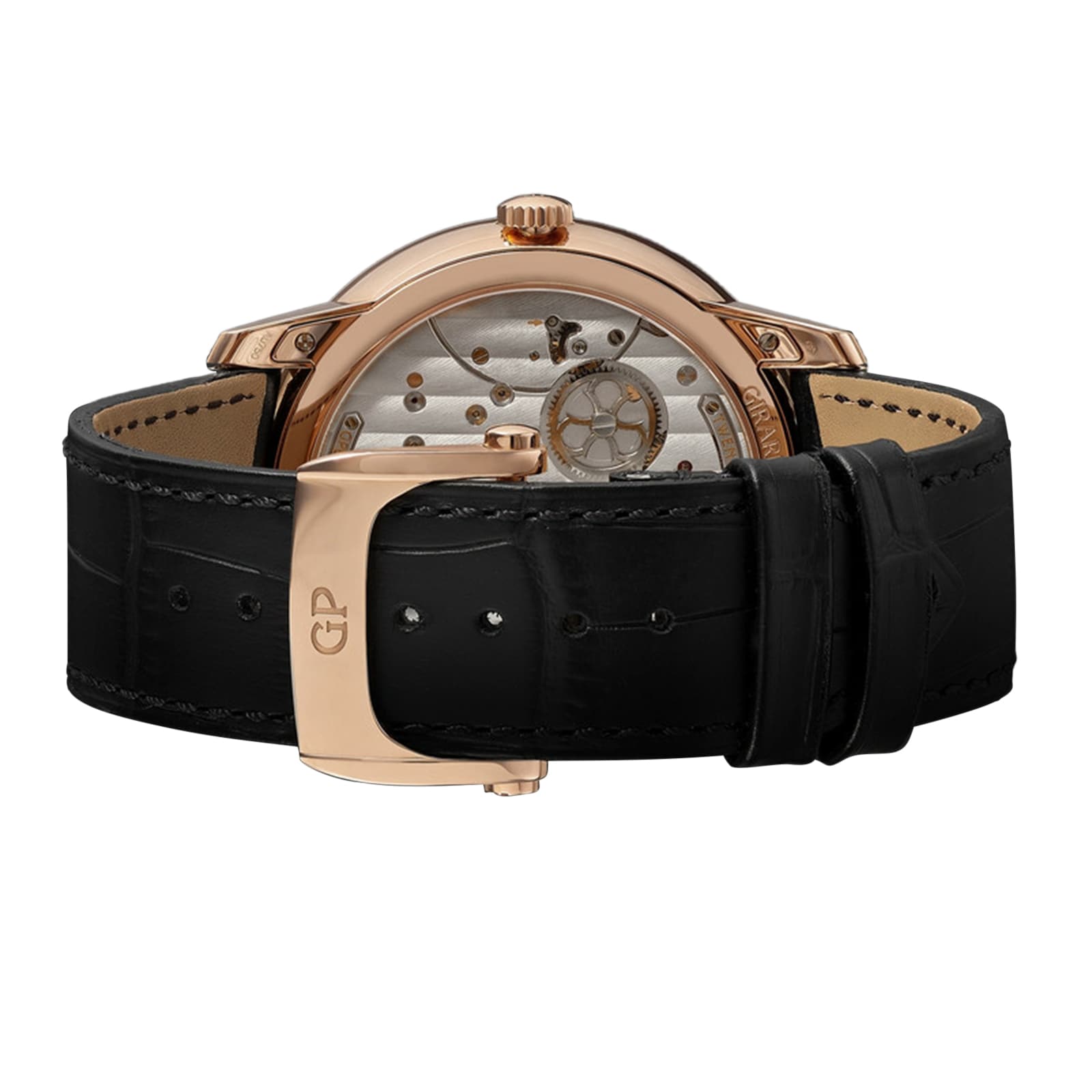 Girard-Perregaux Bridges Rose Gold Automatic Watch - 45mm Alligator Strap - Image 4