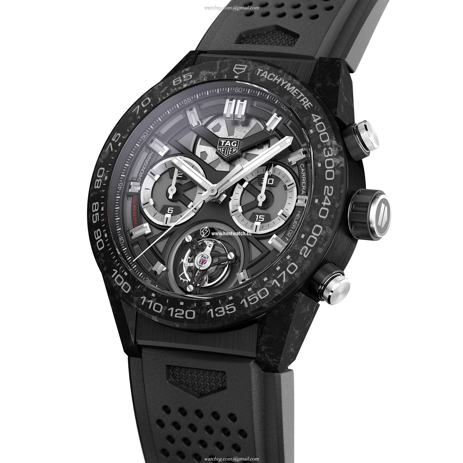 TAG Heuer Carrera CAR5A8W.FT6071 | 45mm Titanium Automatic Black Watch - Image 2