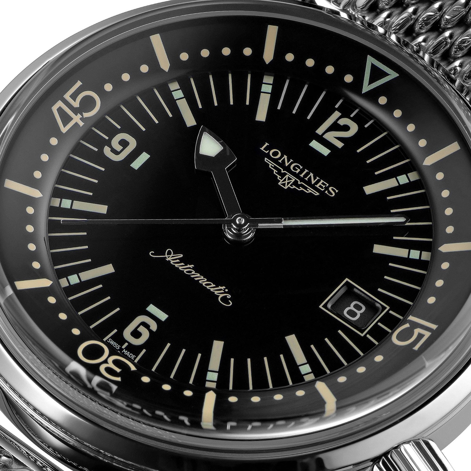 Longines Heritage L37744506 Automatic Watch - 42mm Stainless Steel - Black Dial - Image 3