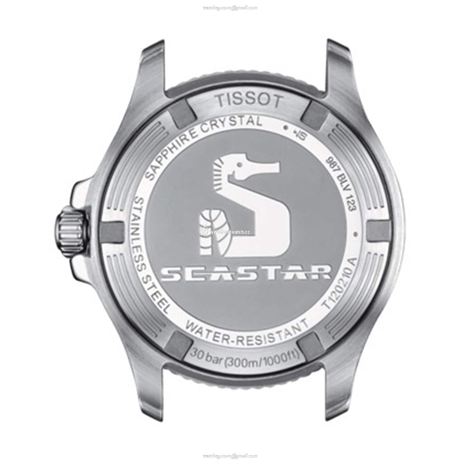 Tissot Seastar Quartz Watch - 36mm Blue Dial - Stainless Steel - 300m Water Resistant - Image 2