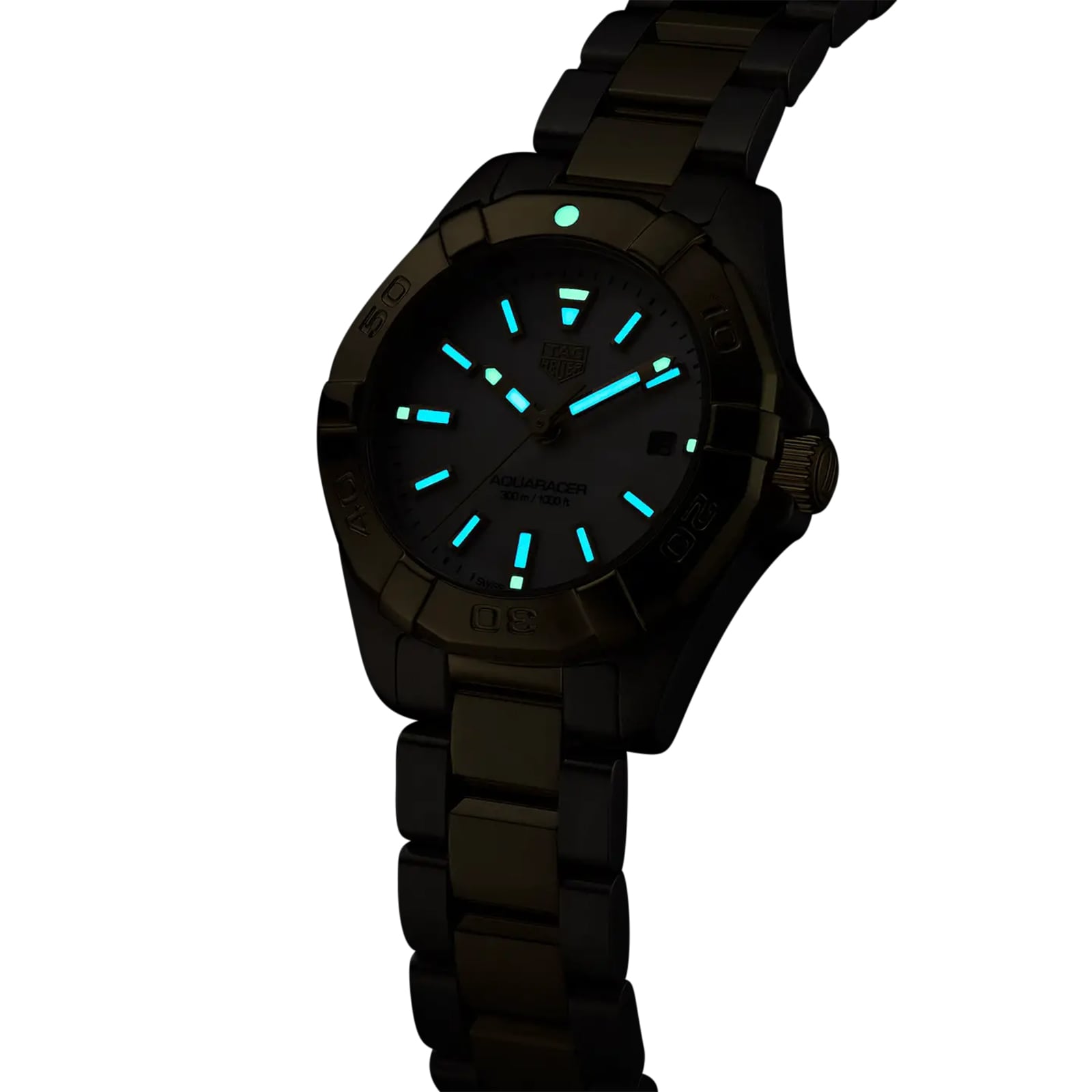 TAG Heuer Aquaracer WBD1420 Quartz Watch - 27mm Steel & Gold - Mother of Pearl Dial - Image 4