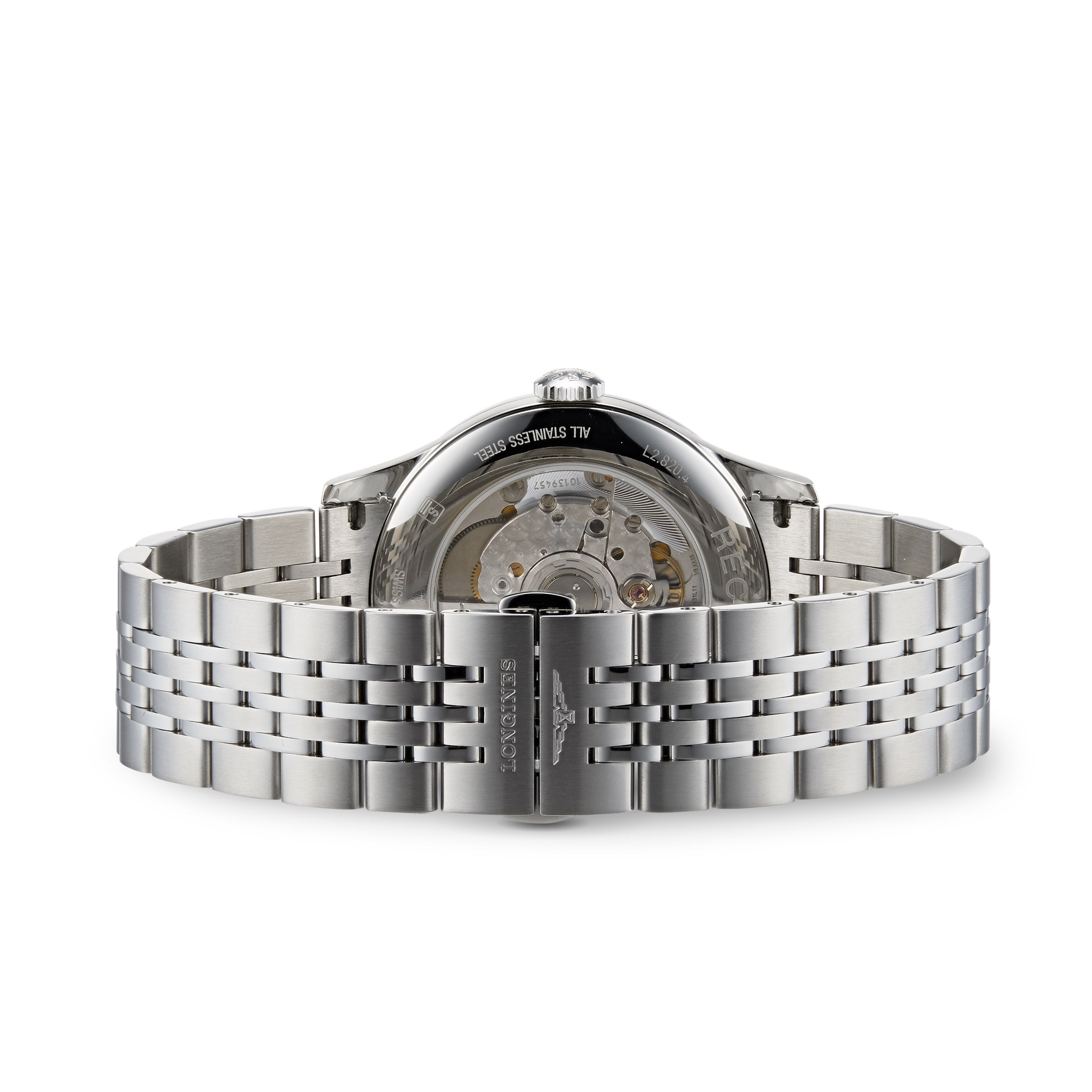 Longines Record L28204116 Automatic Watch - 38.5mm Stainless Steel White Dial - Image 3