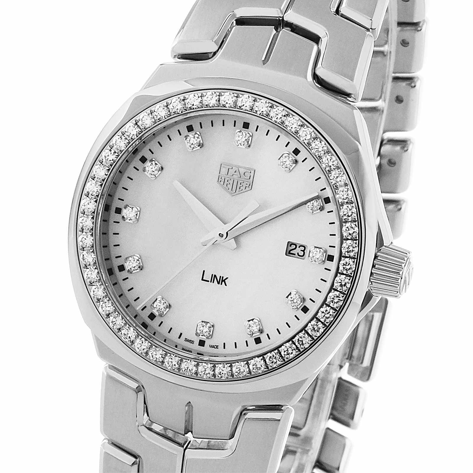 TAG Heuer Link Ladies Watch - 32mm Stainless Steel - Mother of Pearl Dial - Image 3
