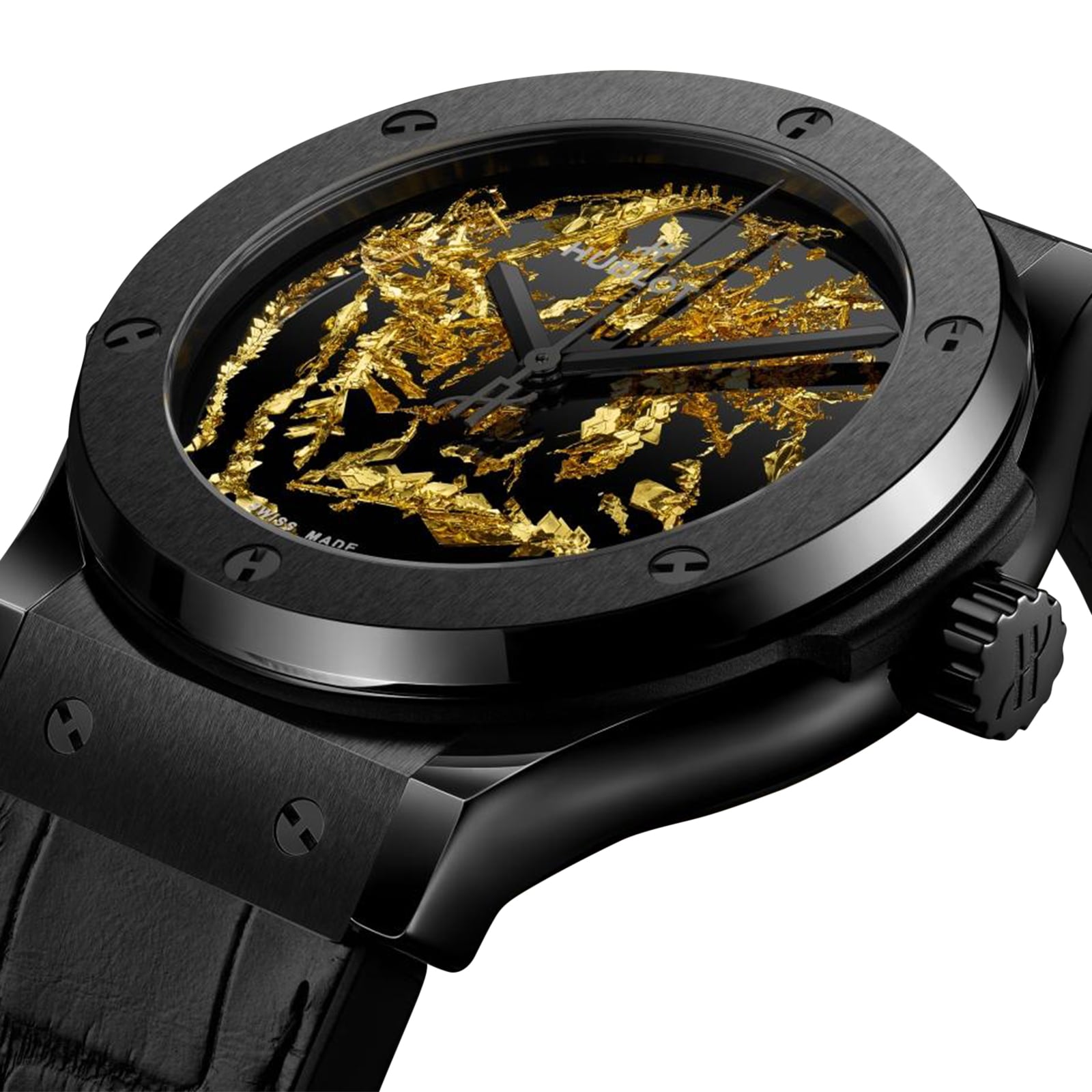 Hublot Classic Fusion Ceramic Automatic Gold Watch - 42mm Black Dial - Image 3