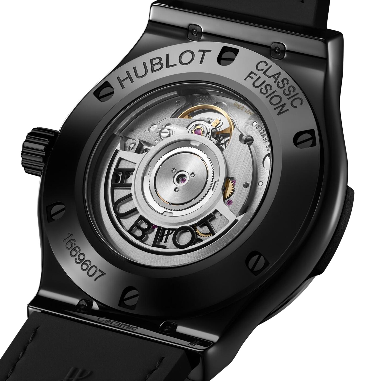 Hublot Classic Fusion Ceramic Automatic Gold Watch - 42mm Black Dial - Image 4