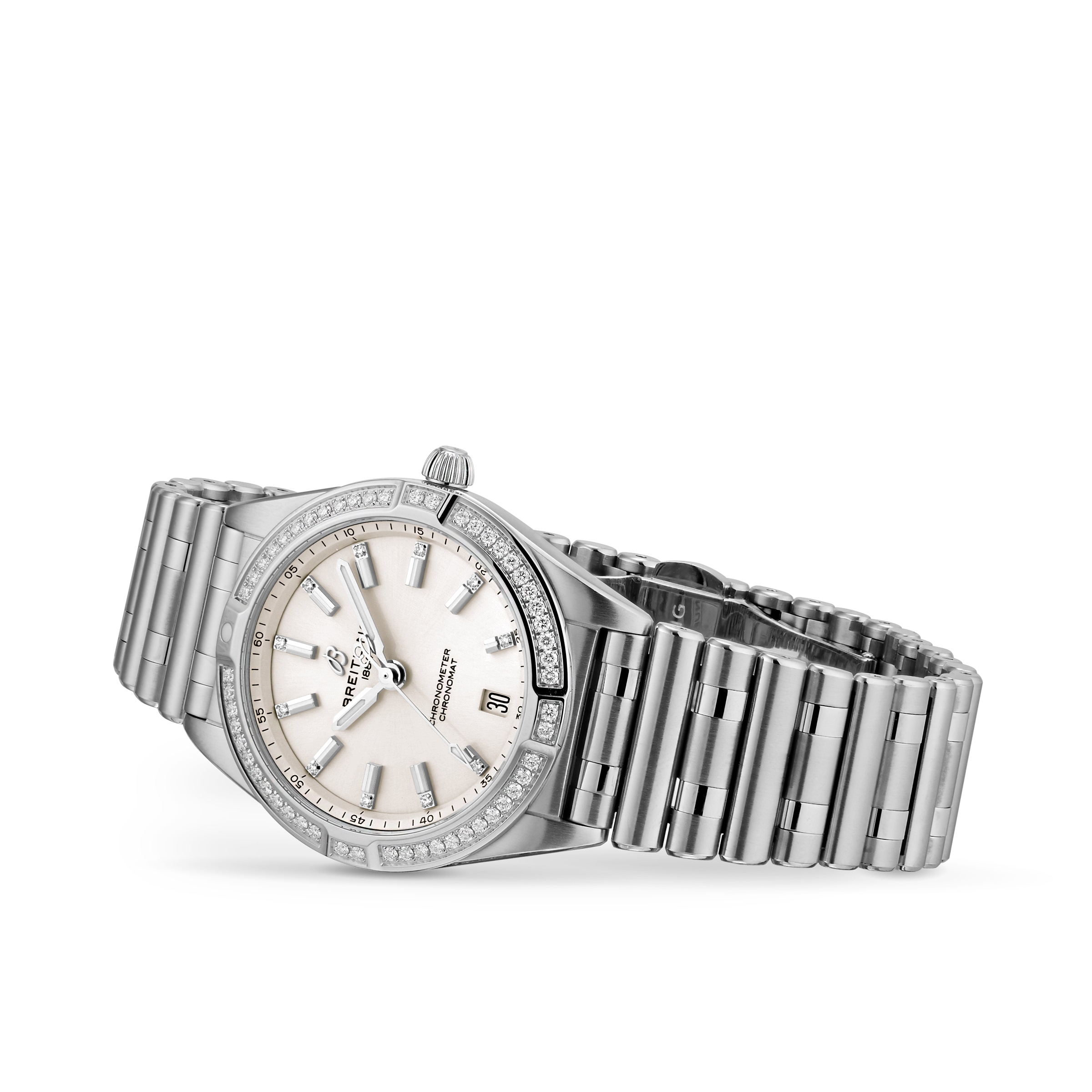 Breitling Chronomat 32mm Silver Dial Replica Watch - Stainless Steel Quartz - Image 3