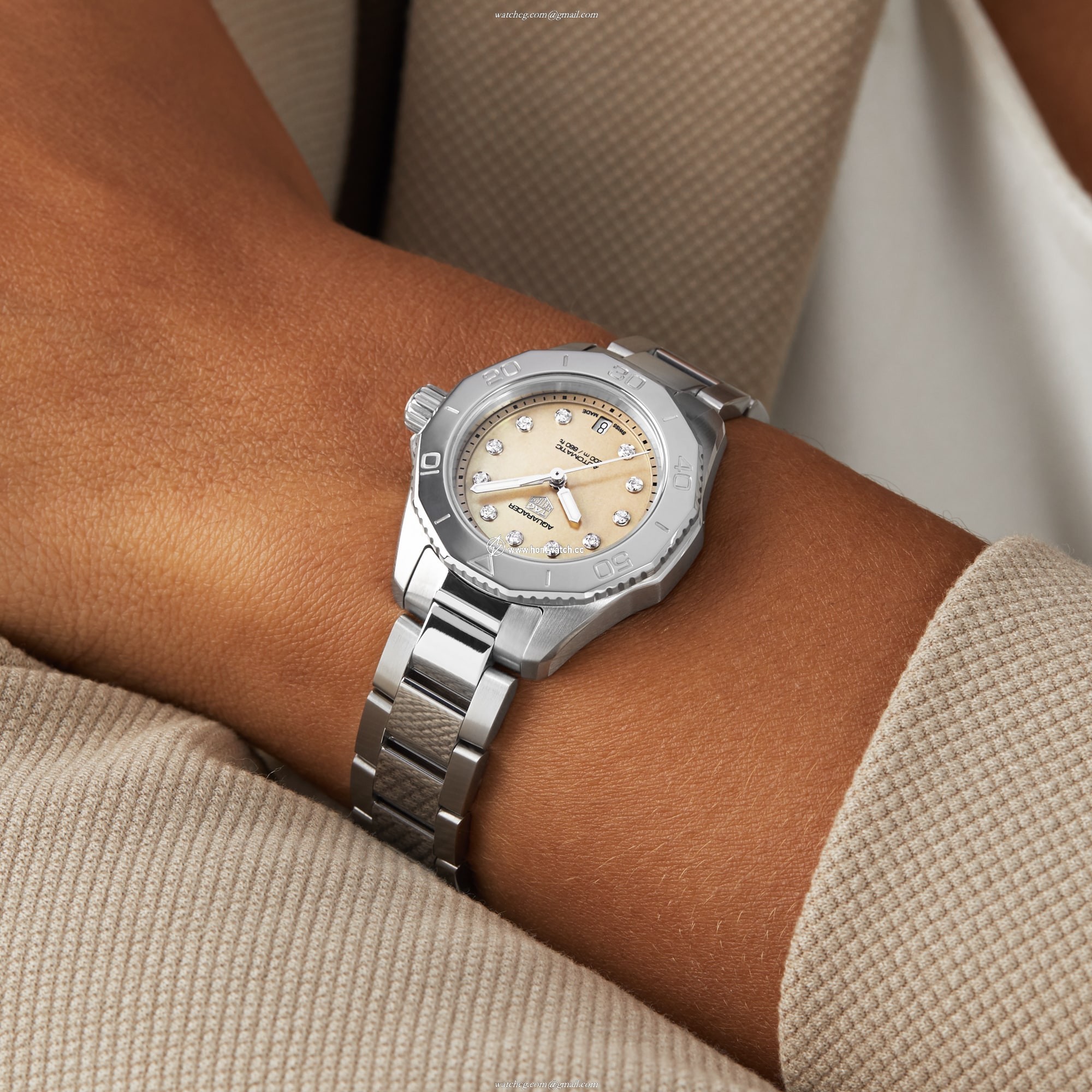TAG Heuer Aquaracer WBP2417.BA0622 | 30mm Automatic Beige Dial | Stainless Steel - Image 2