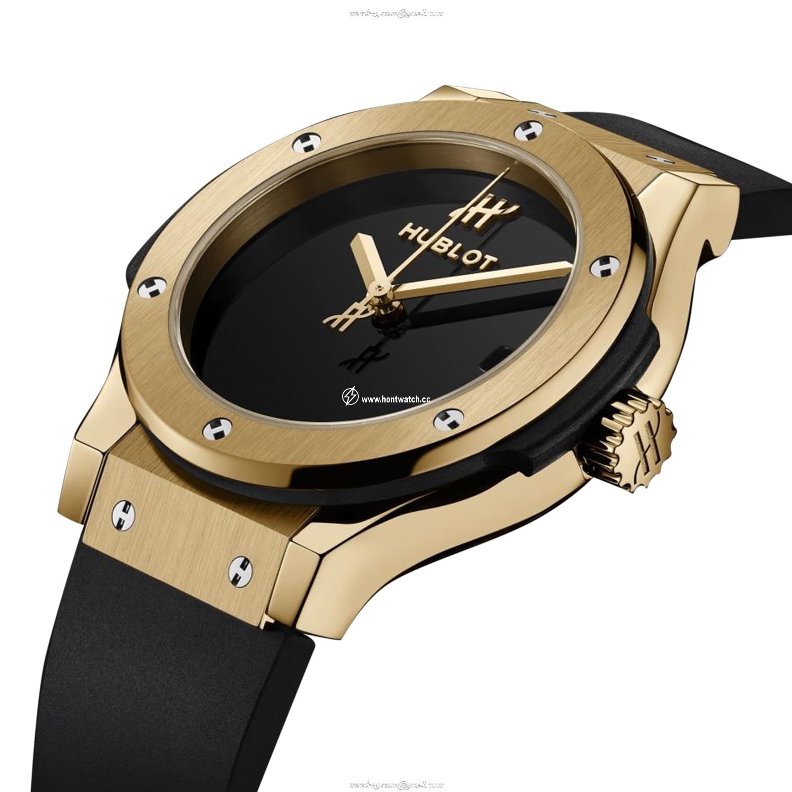 Hublot Classic Fusion 33mm 14K Gold Quartz Black Dial Replica Watch - Image 2