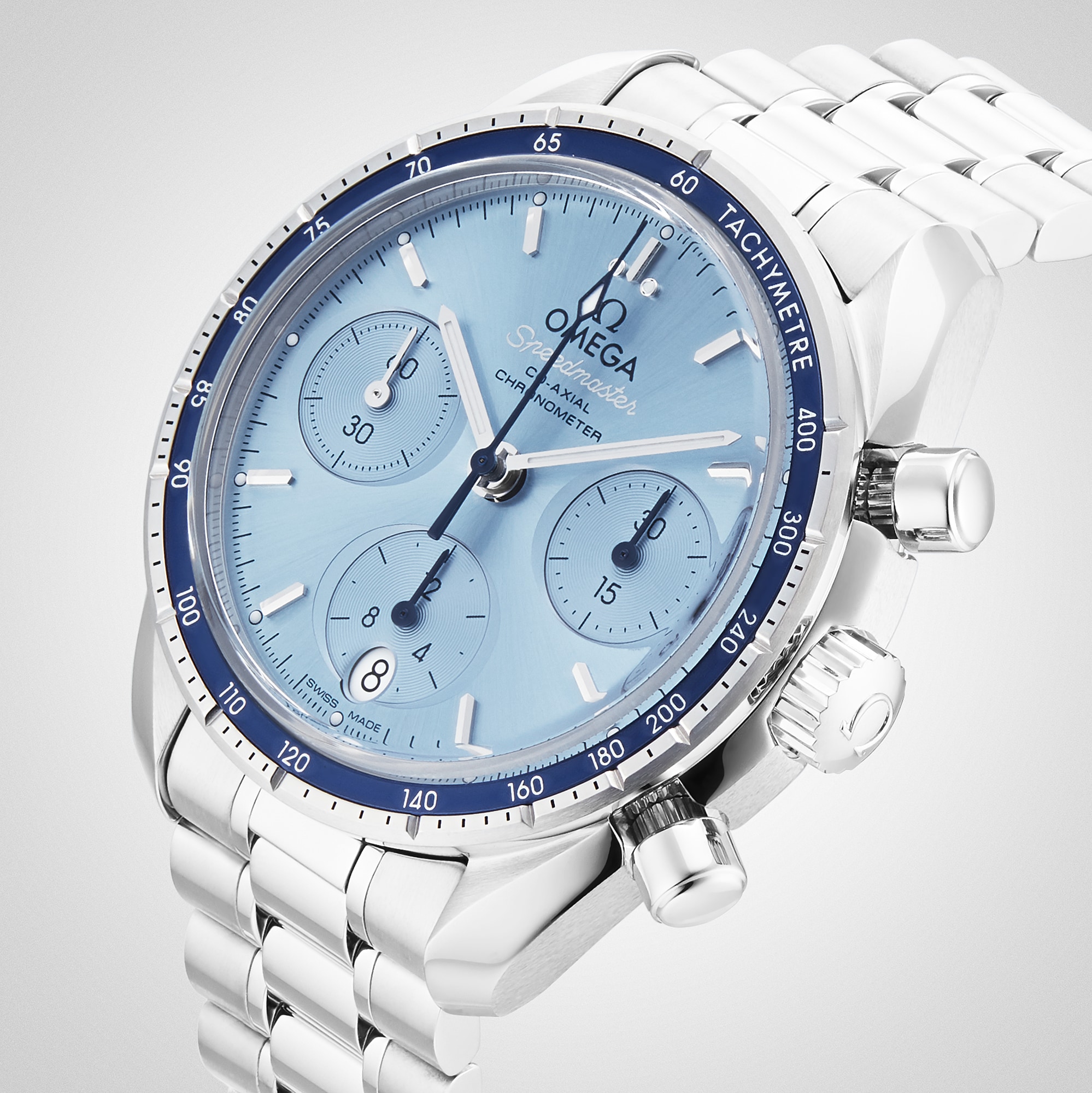 Omega Speedmaster 38mm Blue Dial - Automatic Stainless Steel Watch - Image 4
