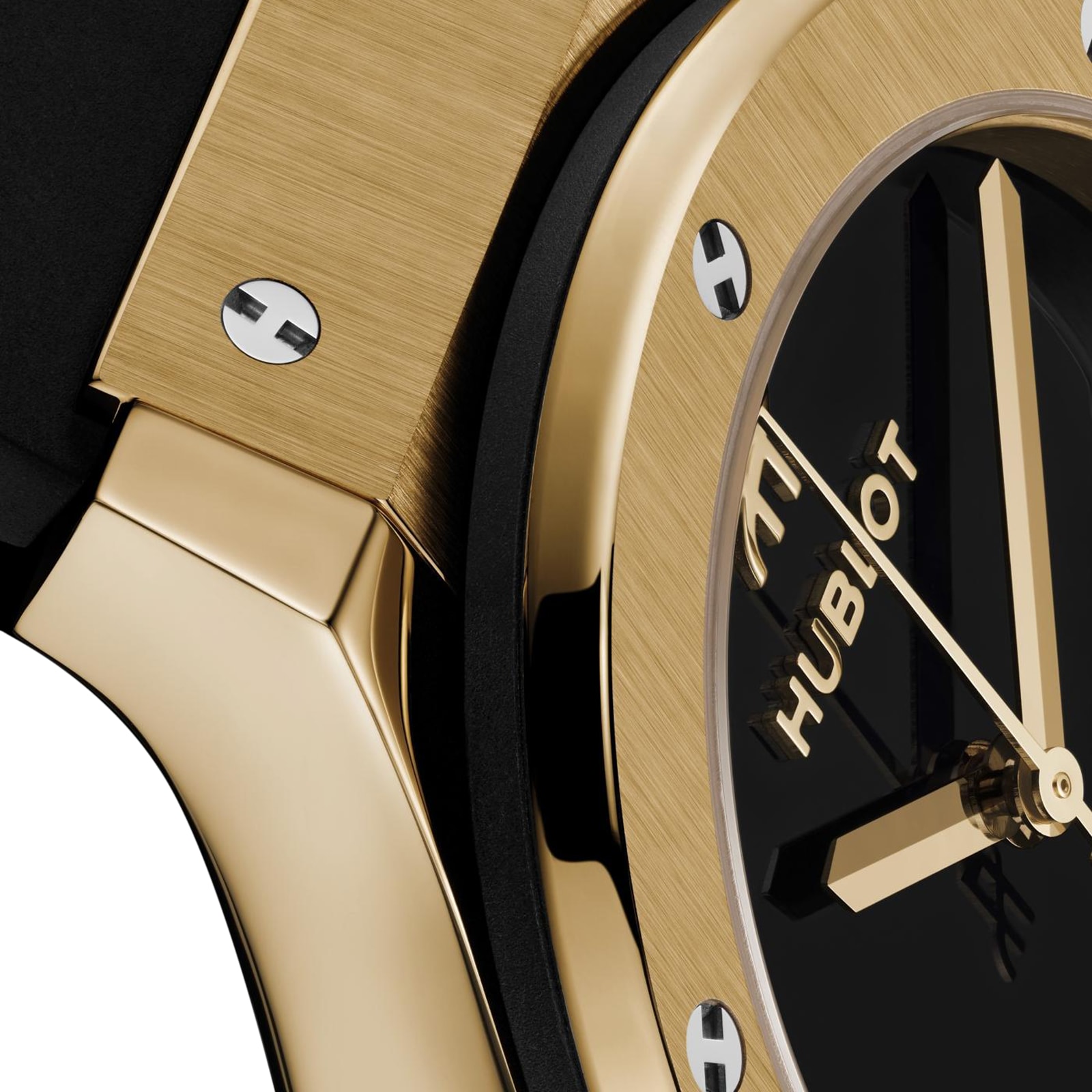 Hublot Classic Fusion 33mm 14K Gold Quartz Black Dial Replica Watch - Image 4