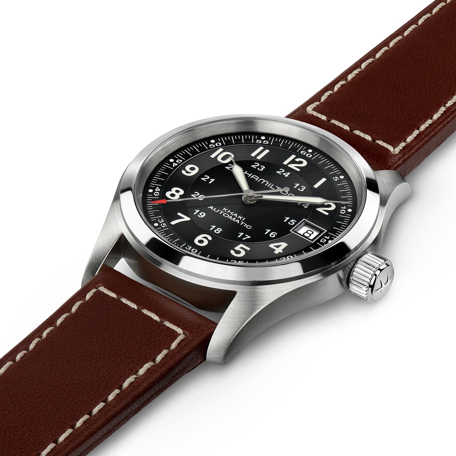 Hamilton Khaki Field H70455533 Automatic Watch - 38mm Black Dial - Stainless Steel - Image 3