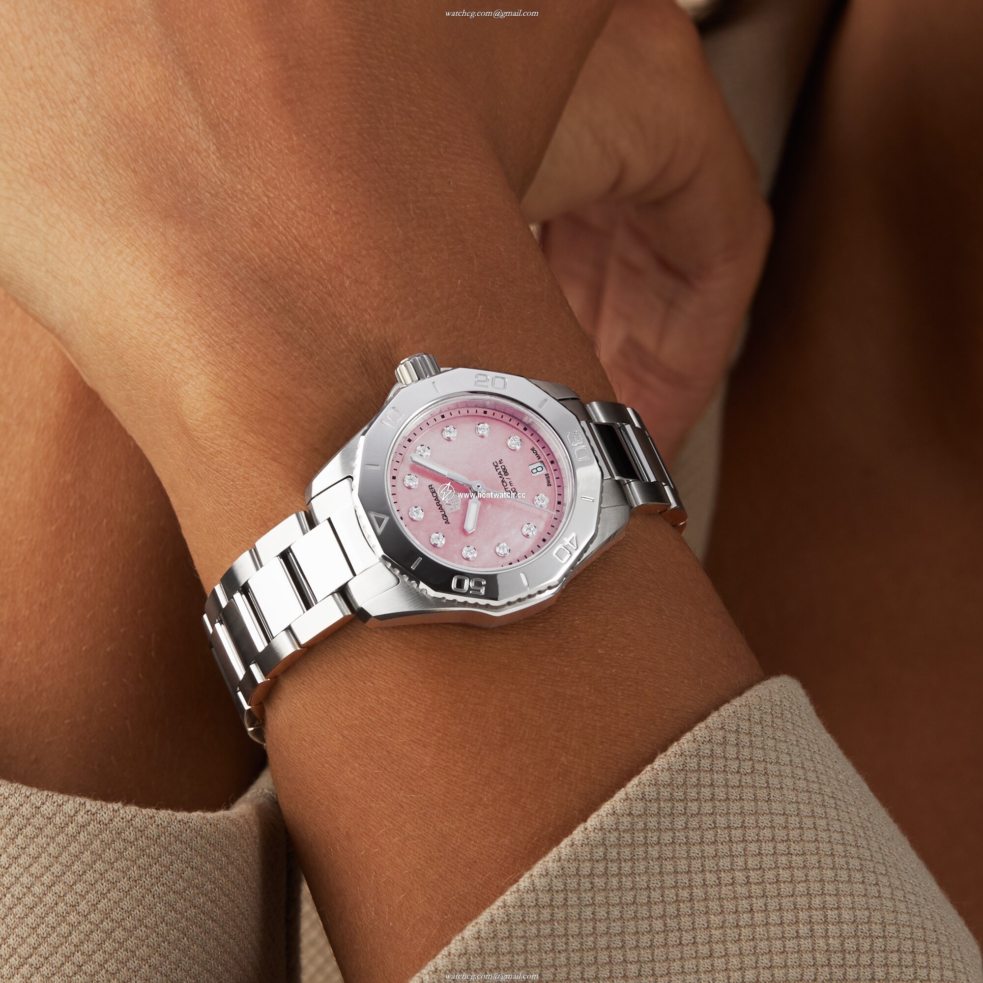 TAG Heuer Aquaracer WBP2416.BA0622 | 30mm Pink Dial | Automatic Watch - Image 2