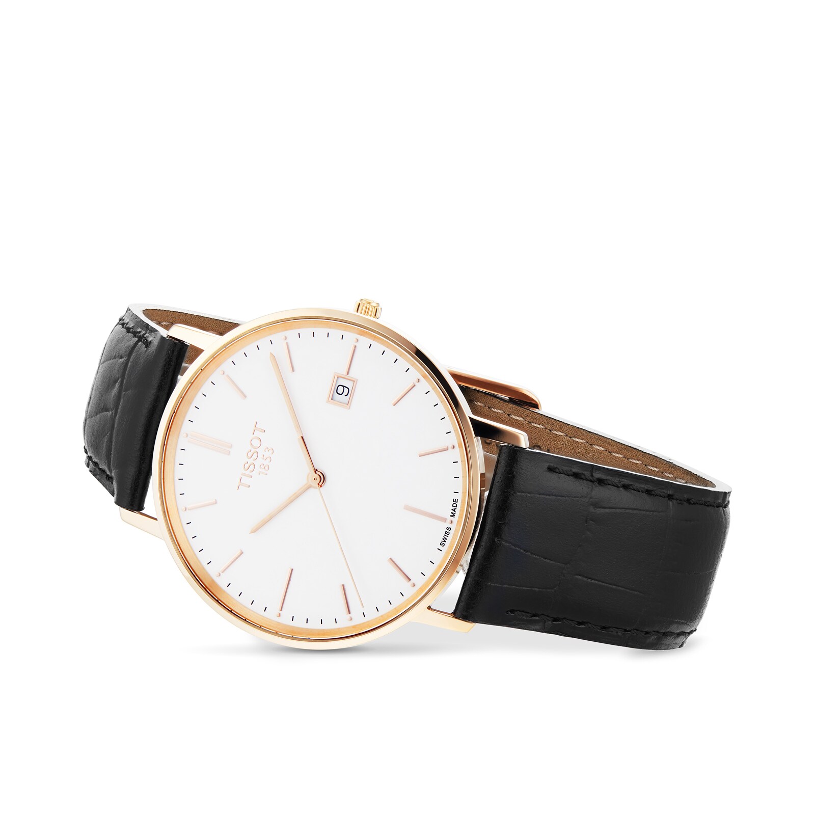 Tissot T-Gold 18ct Rose Gold Watch - 38mm White Dial Quartz - Leather Strap - Image 3