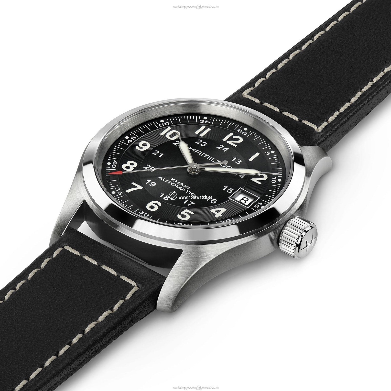 Hamilton Khaki Field H70455733 Automatic Watch - 38mm Black Dial - Stainless Steel - Image 2