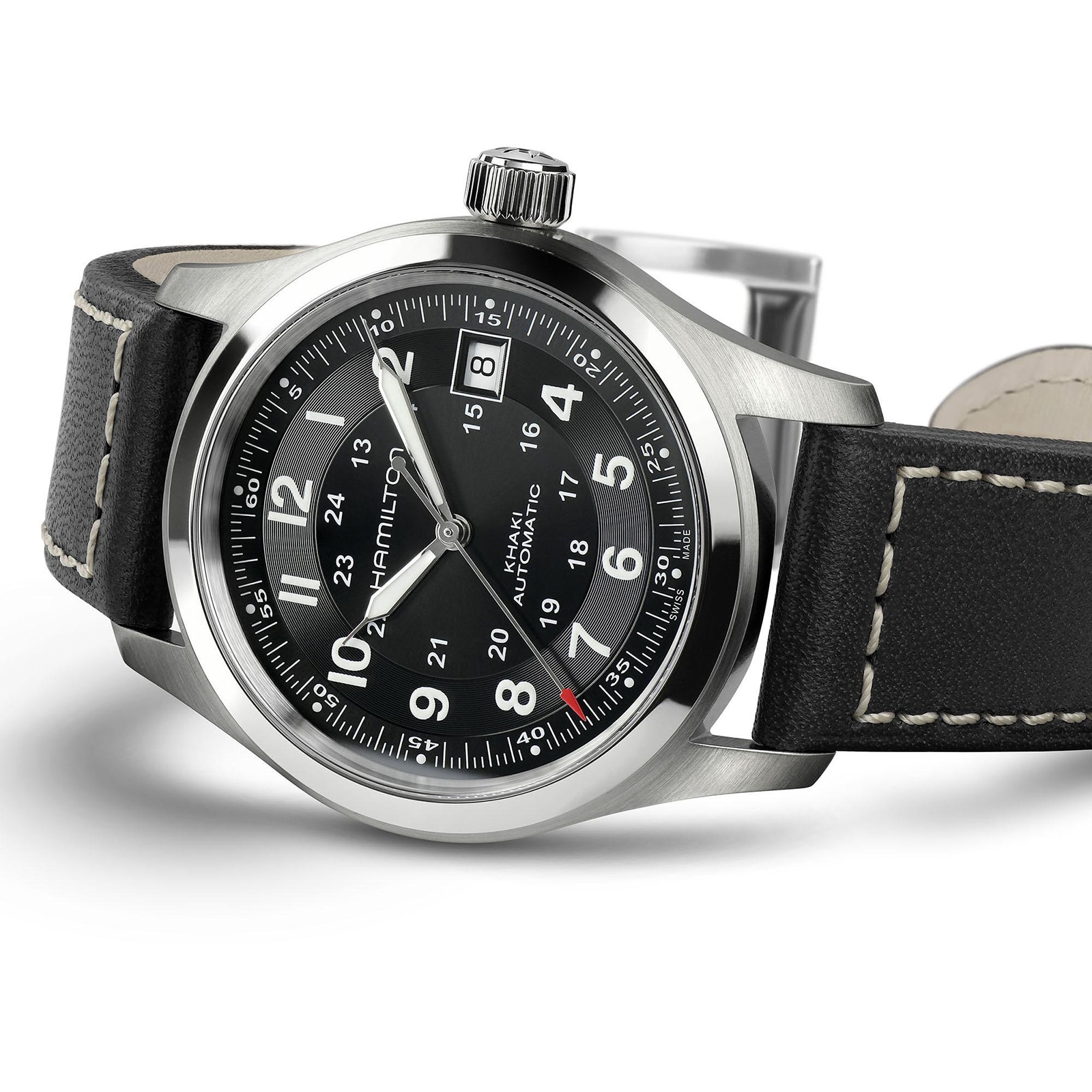 Hamilton Khaki Field H70455733 Automatic Watch - 38mm Black Dial - Stainless Steel - Image 3