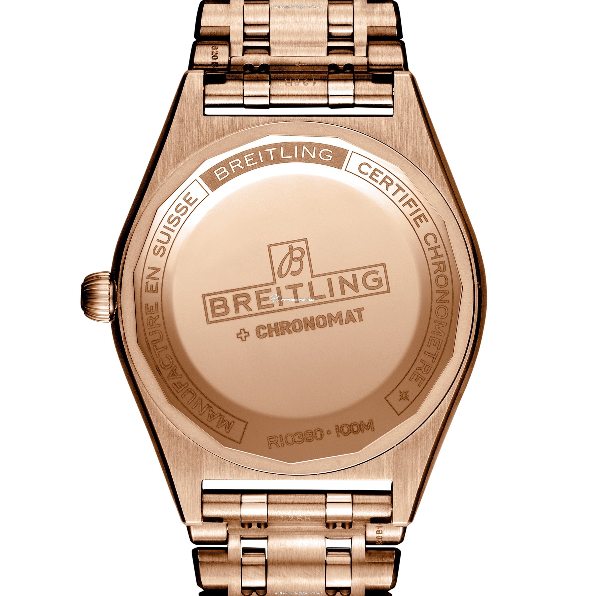 Breitling Chronomat 36mm 18ct Rose Gold Automatic Silver Replica Watch - Image 2