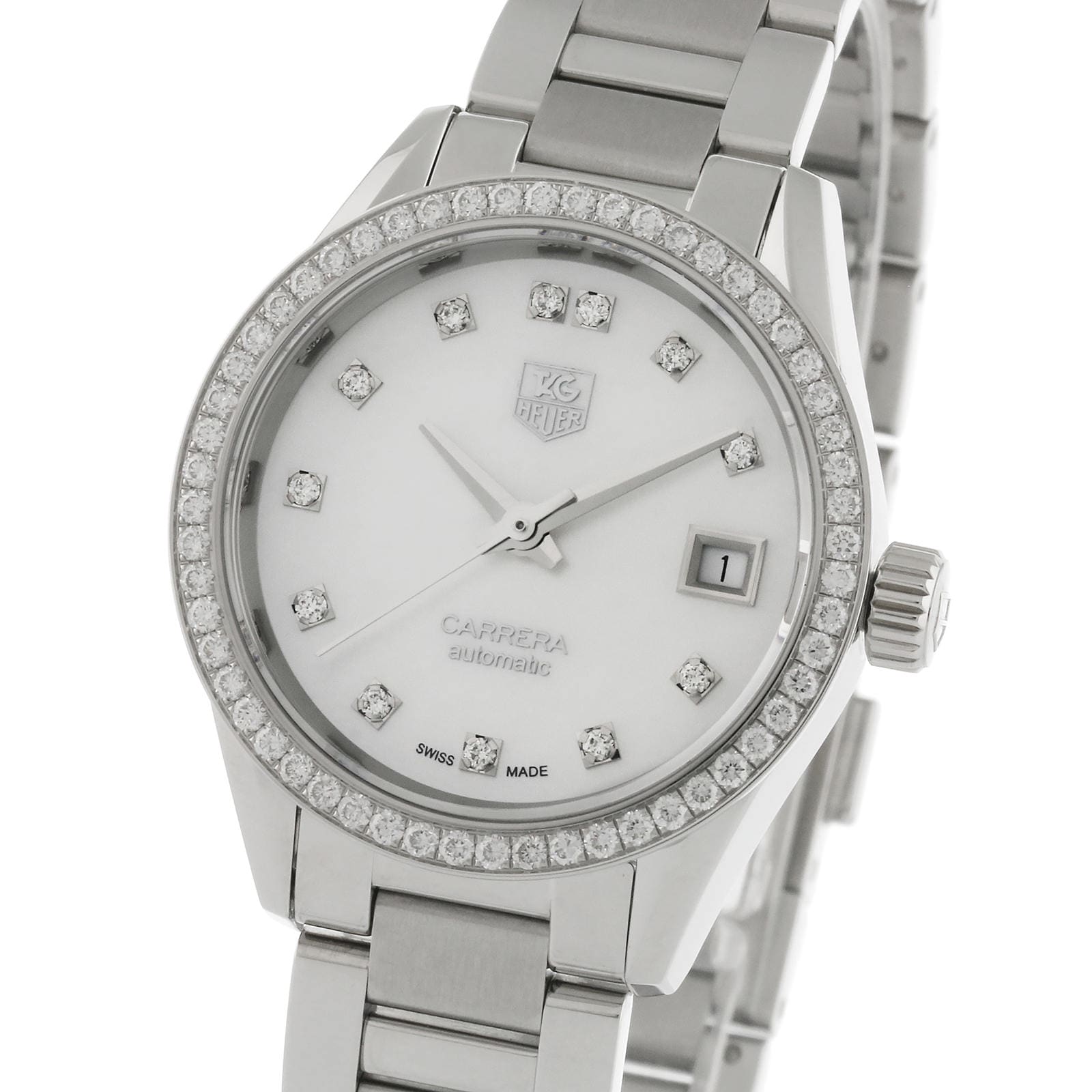 TAG Heuer Carrera WAR2415.BA0776 | 37mm Automatic | Mother of Pearl & Diamond Dial - Image 4