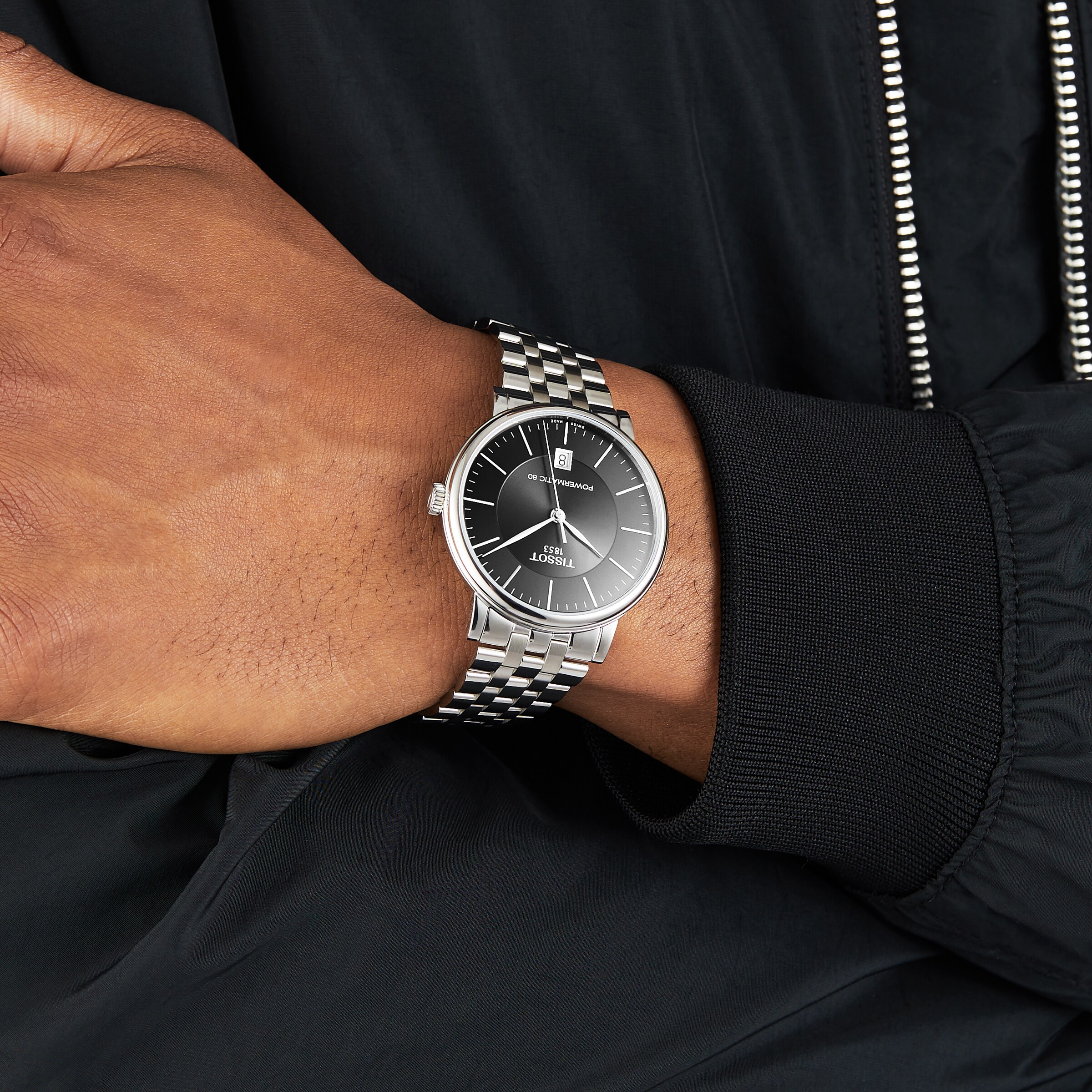 Tissot T-Classic Automatic Watch - 40mm Black Dial Stainless Steel - Image 3