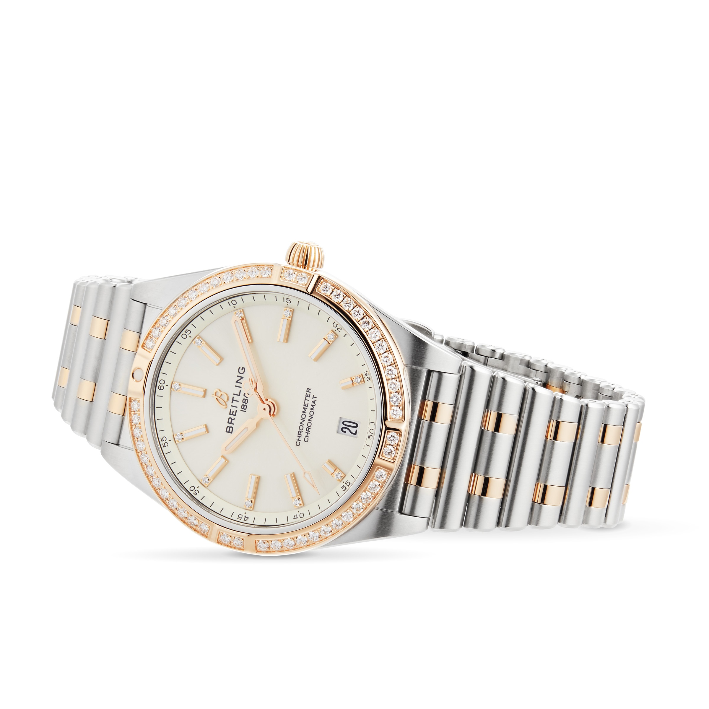 Breitling Chronomat 36mm Automatic Silver Dial - Stainless Steel & Rose Gold - Image 3