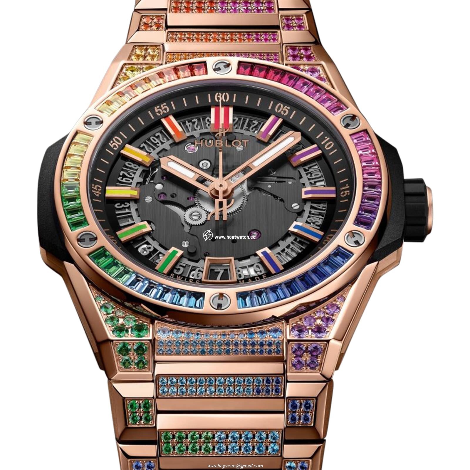 Hublot Big Bang 18ct Rose Gold Skeleton Watch - 40mm Automatic - Image 2