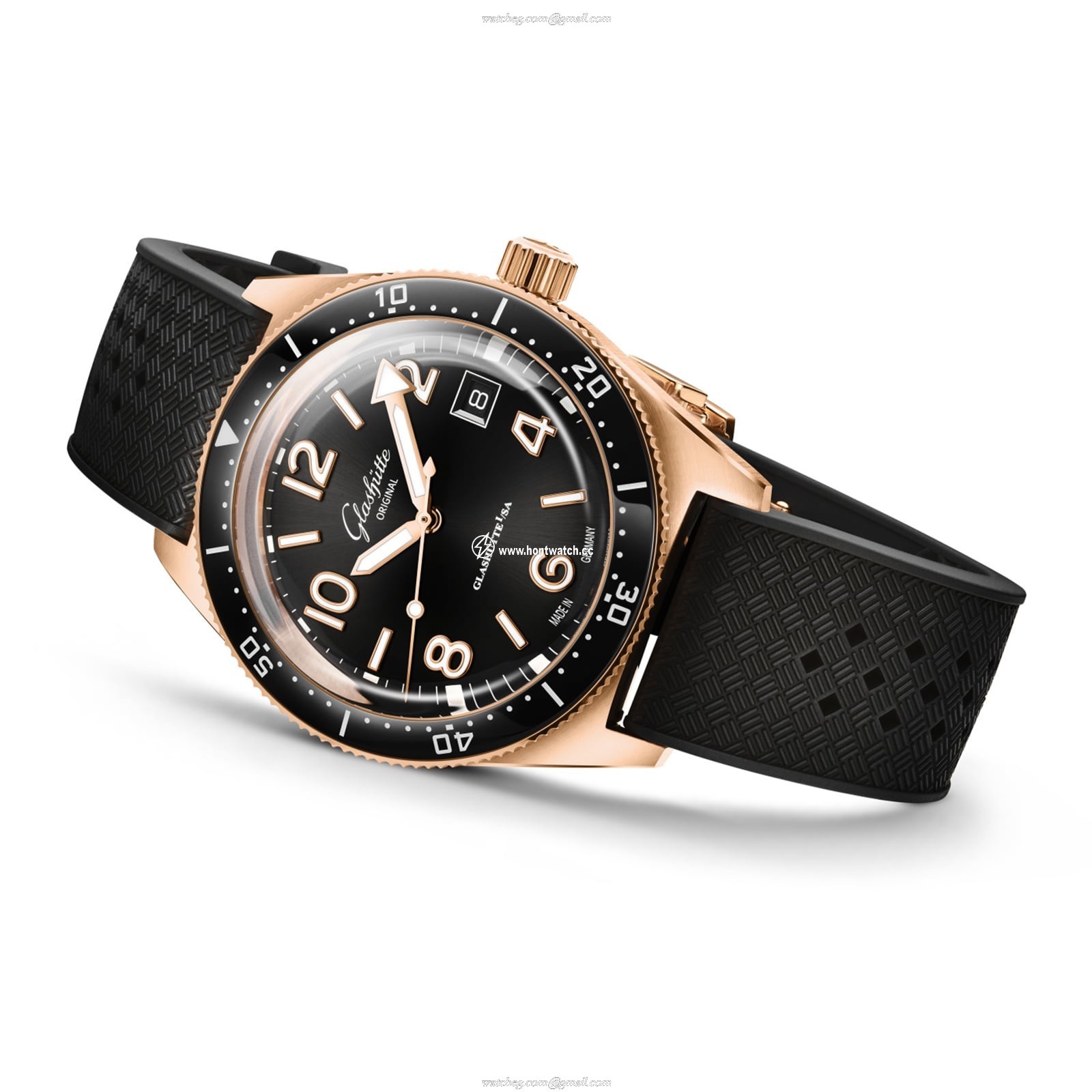 Glashutte Original SeaQ 39.5mm Rose Gold Automatic Black Dial Watch - Image 2