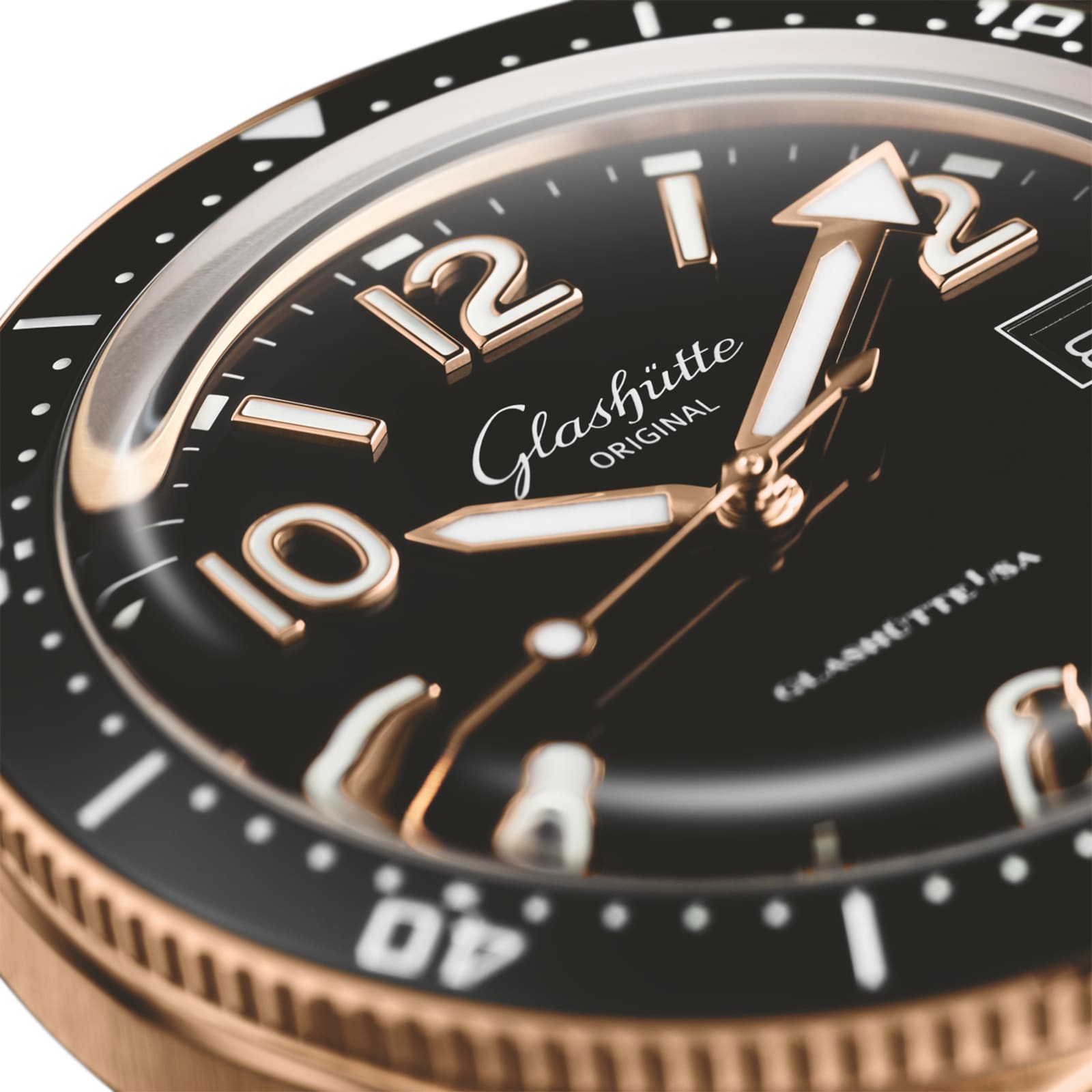 Glashutte Original SeaQ 39.5mm Rose Gold Automatic Black Dial Watch - Image 4