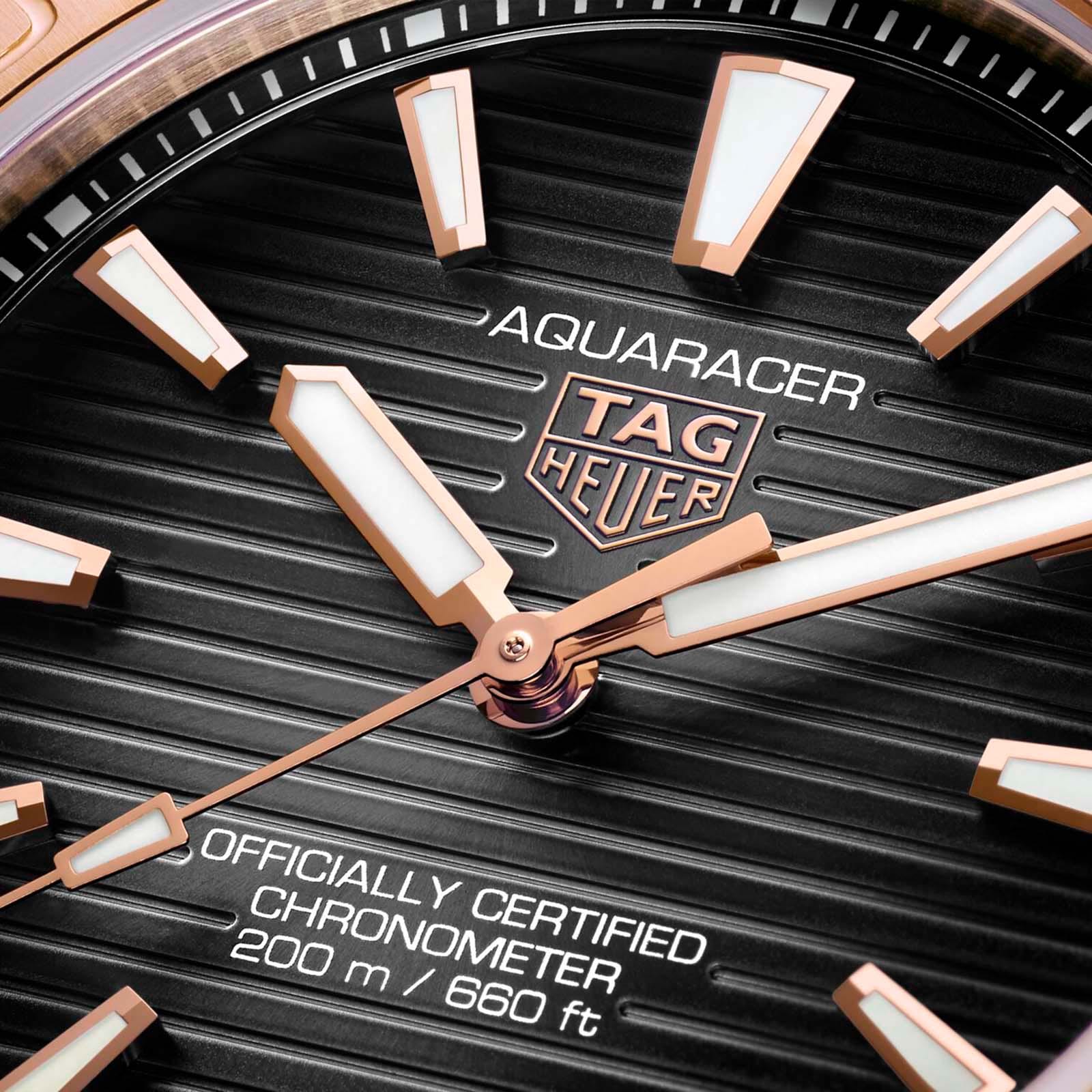 TAG Heuer Aquaracer 40mm Automatic Black Dial | 18ct Rose Gold - Image 3