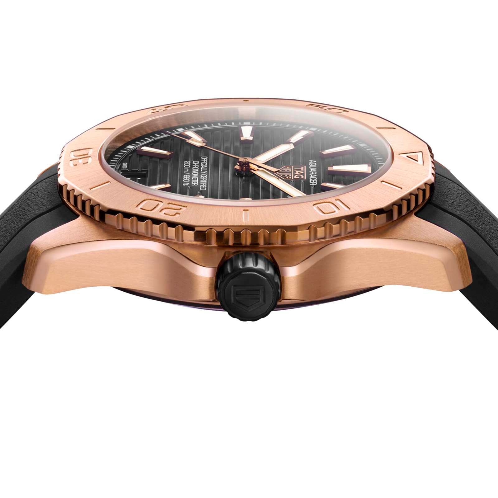 TAG Heuer Aquaracer 40mm Automatic Black Dial | 18ct Rose Gold - Image 4
