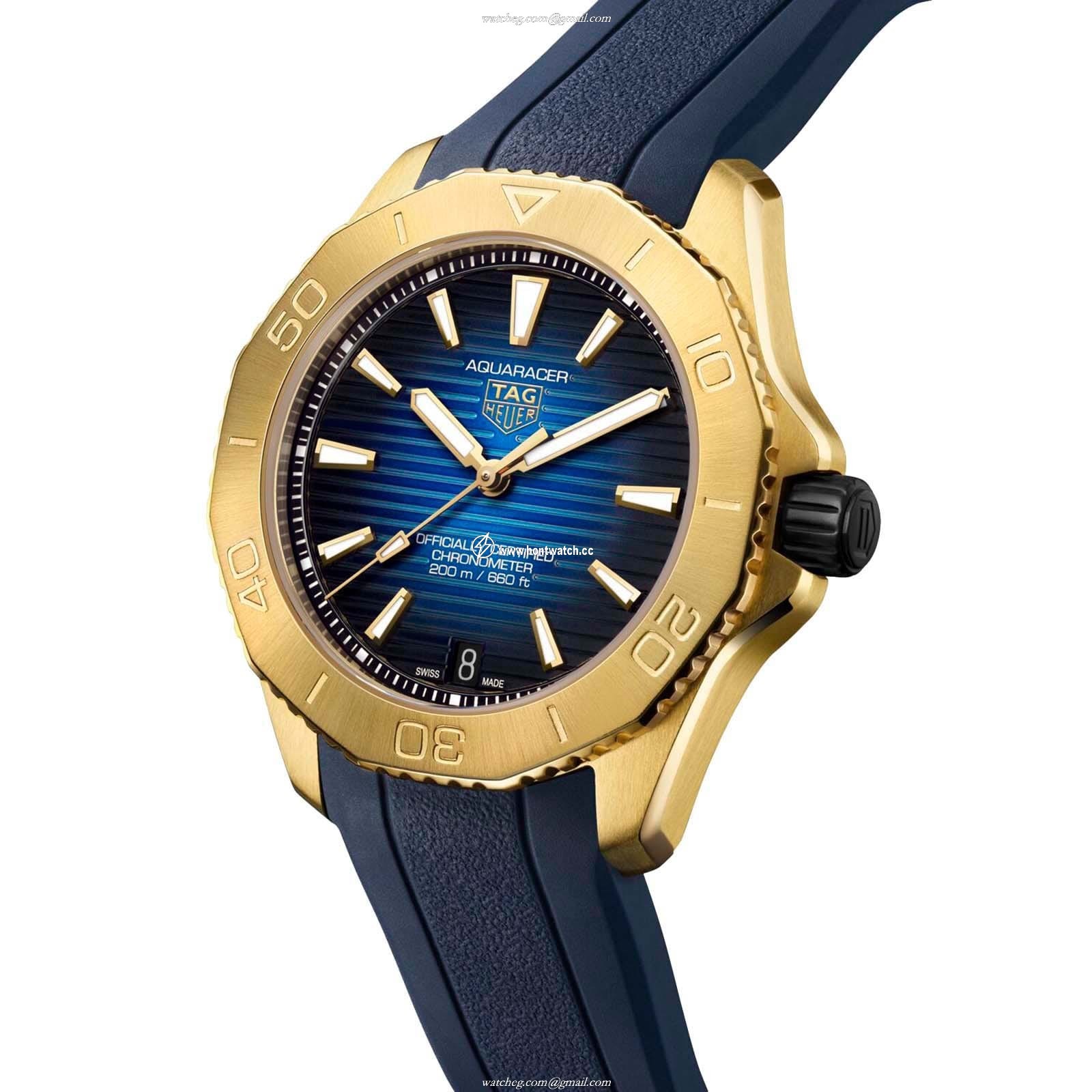 TAG Heuer Aquaracer 40mm Blue Dial | 18ct Gold Automatic Watch - Image 2